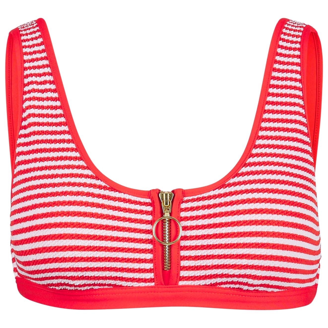 Дамско бикини горнище Seafolly Clubhouse Zip Front Tank Top Bikini top - Flame