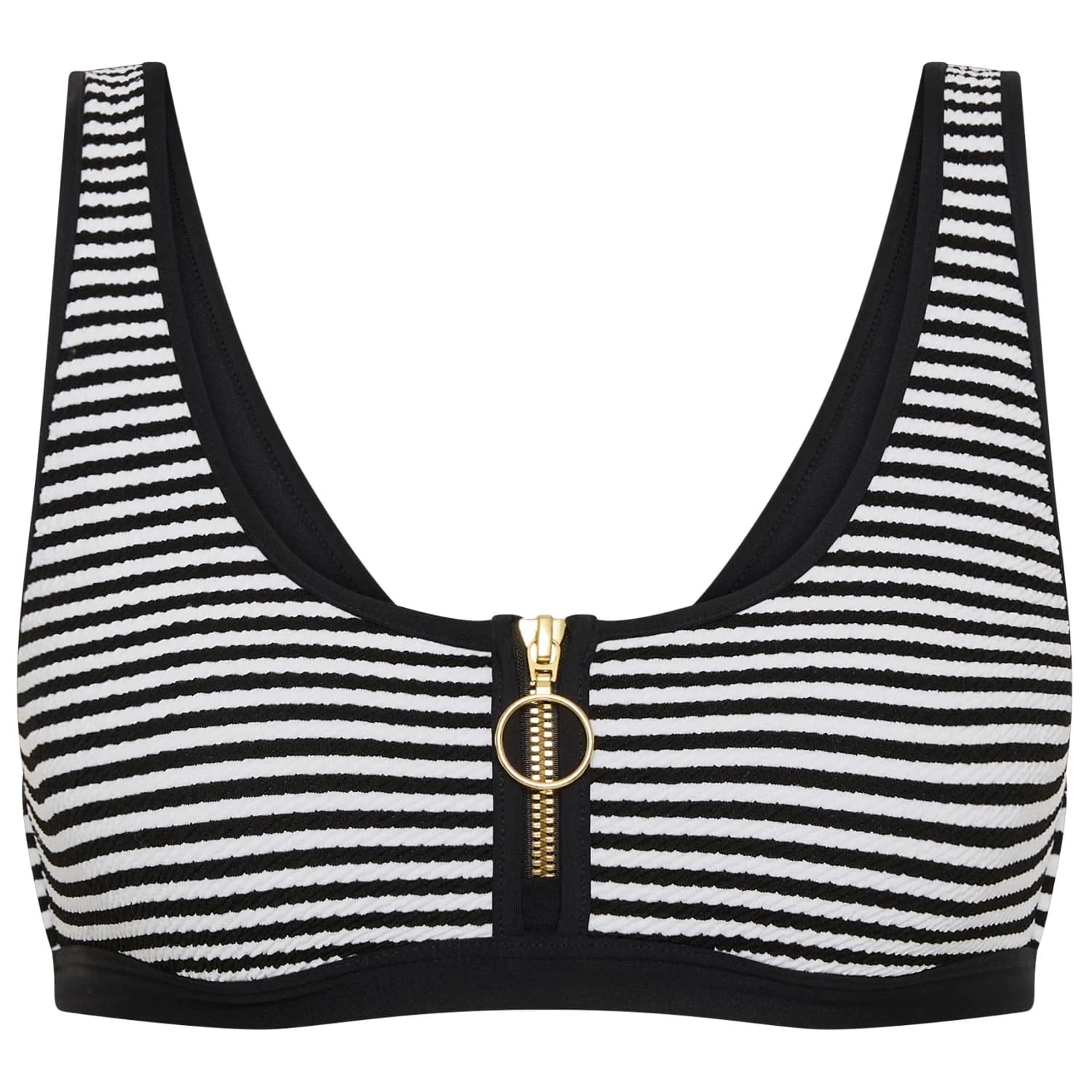 Дамско бикини горнище Seafolly Clubhouse Zip Front Tank Top Bikini top - Black
