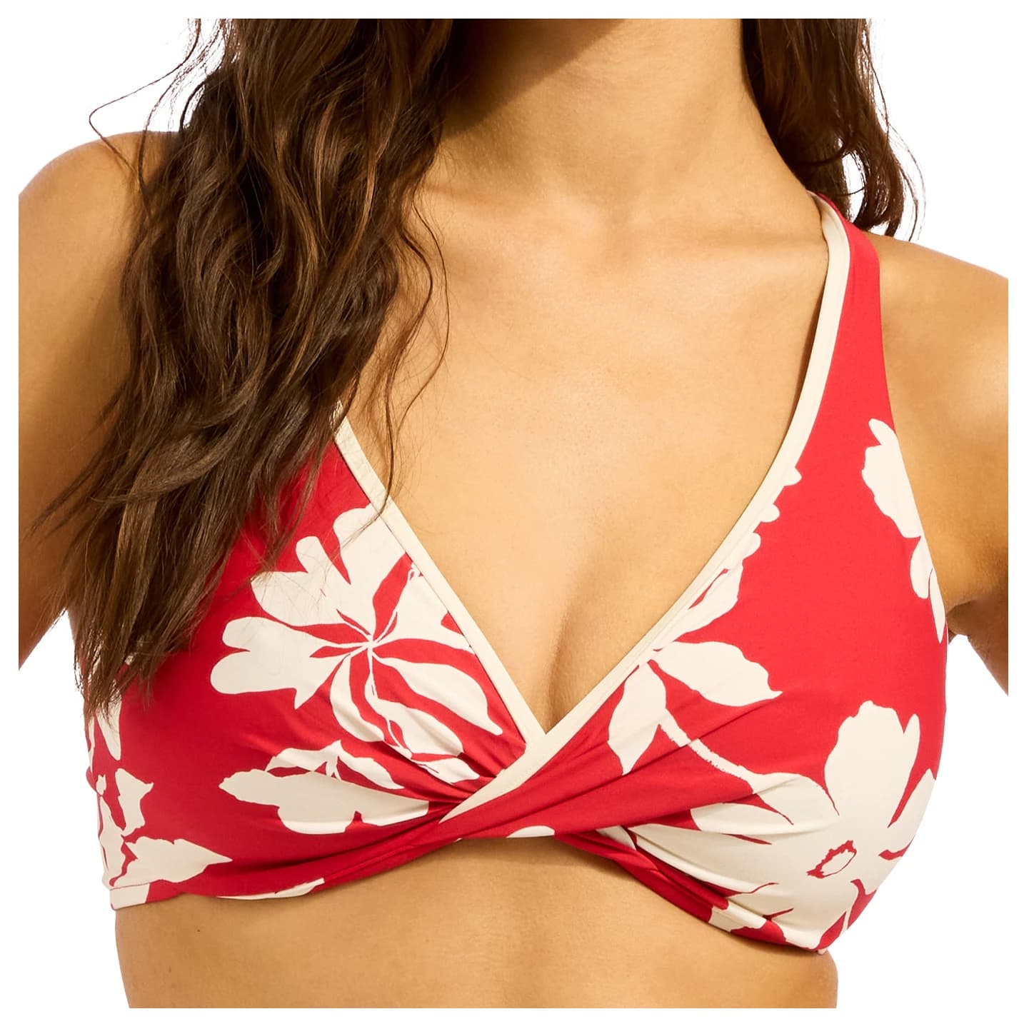Бикини горнище Seafolly Mayflower Wrap Front F Cup Bra Bikini top - Cosmo Red