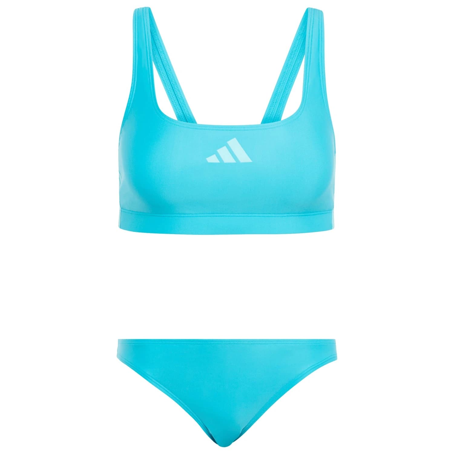 Дамски комплект бикини adidas Women's 3-Stipes BLD Bikini Bikini - Lucid Cyan / Flash Aqua