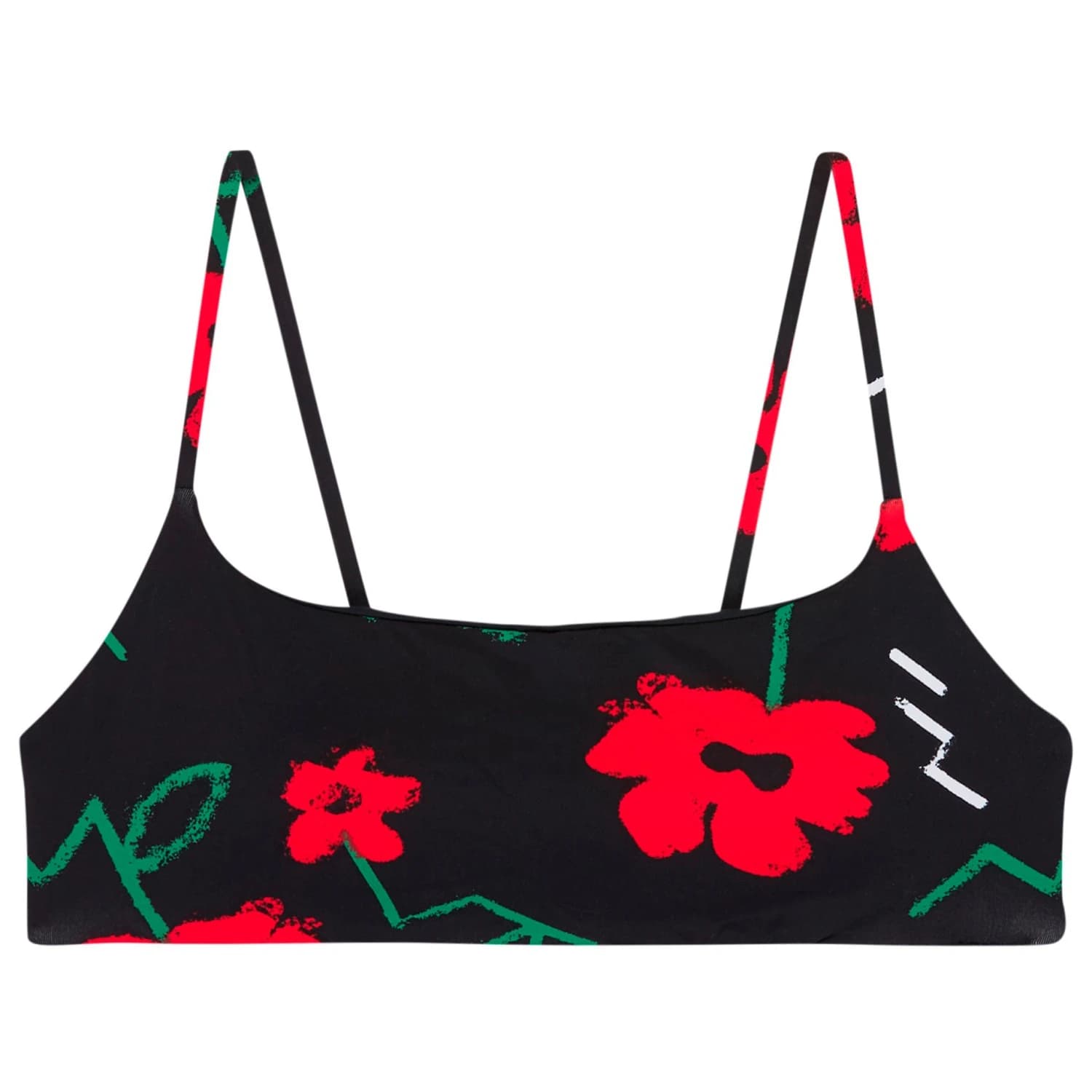 Дамско бикини горнище Quiksilver Women's Viacha Top Bikini top - Black Street Floral 32