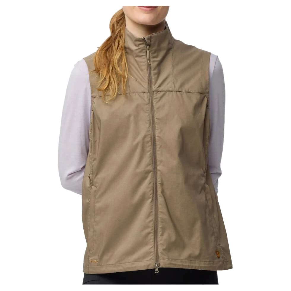 Дамски ветрозащитен елек Fjällräven Women's Abisko Vest Windproof vest - Suede Brown