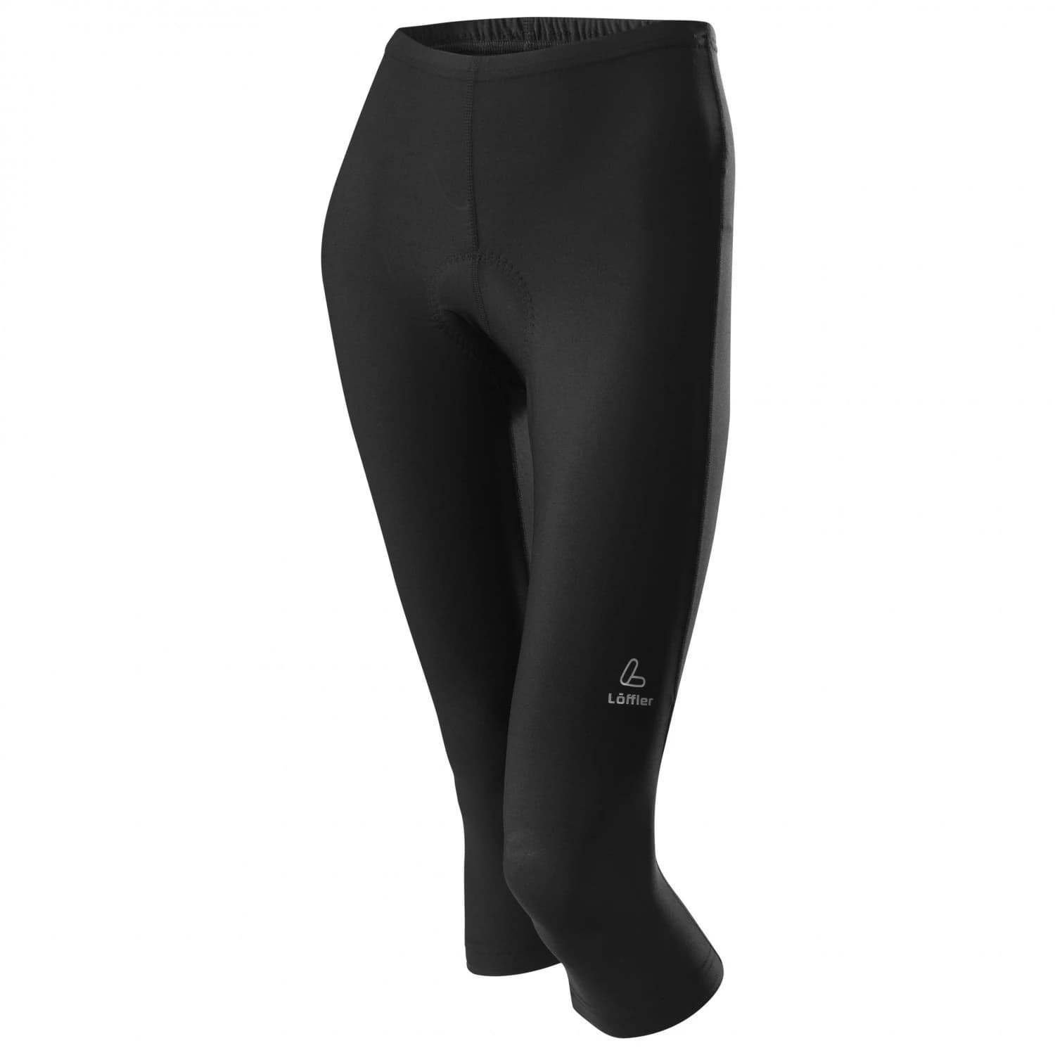 Дамски 3/4 панталон за колоездене Löffler Women's Bike 3/4 Tights Basic Cycling bottoms - Black / Grey Melange