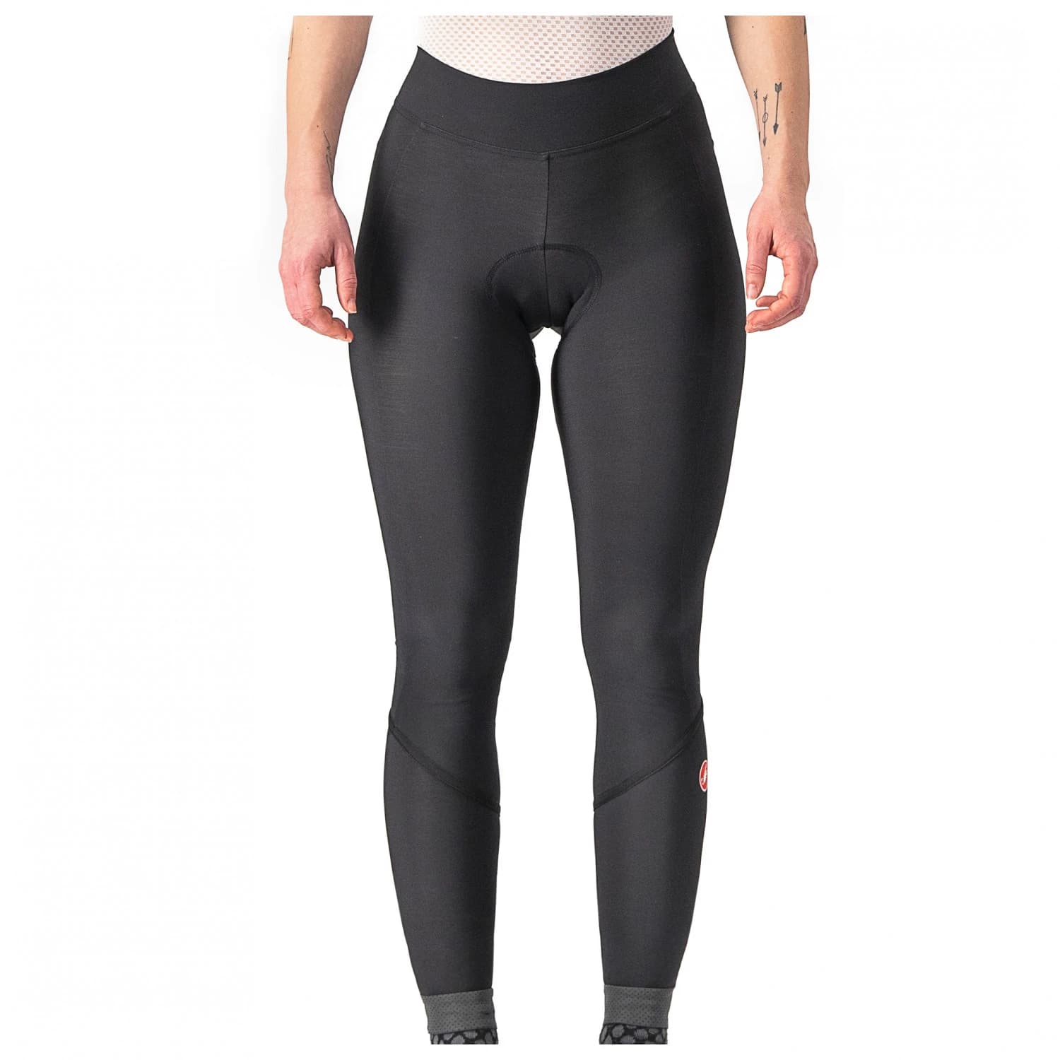 Дамски дълъг панталон за колоездене Castelli Women's Velocissima Thermal Tight Cycling bottoms - Black / Black Reflex