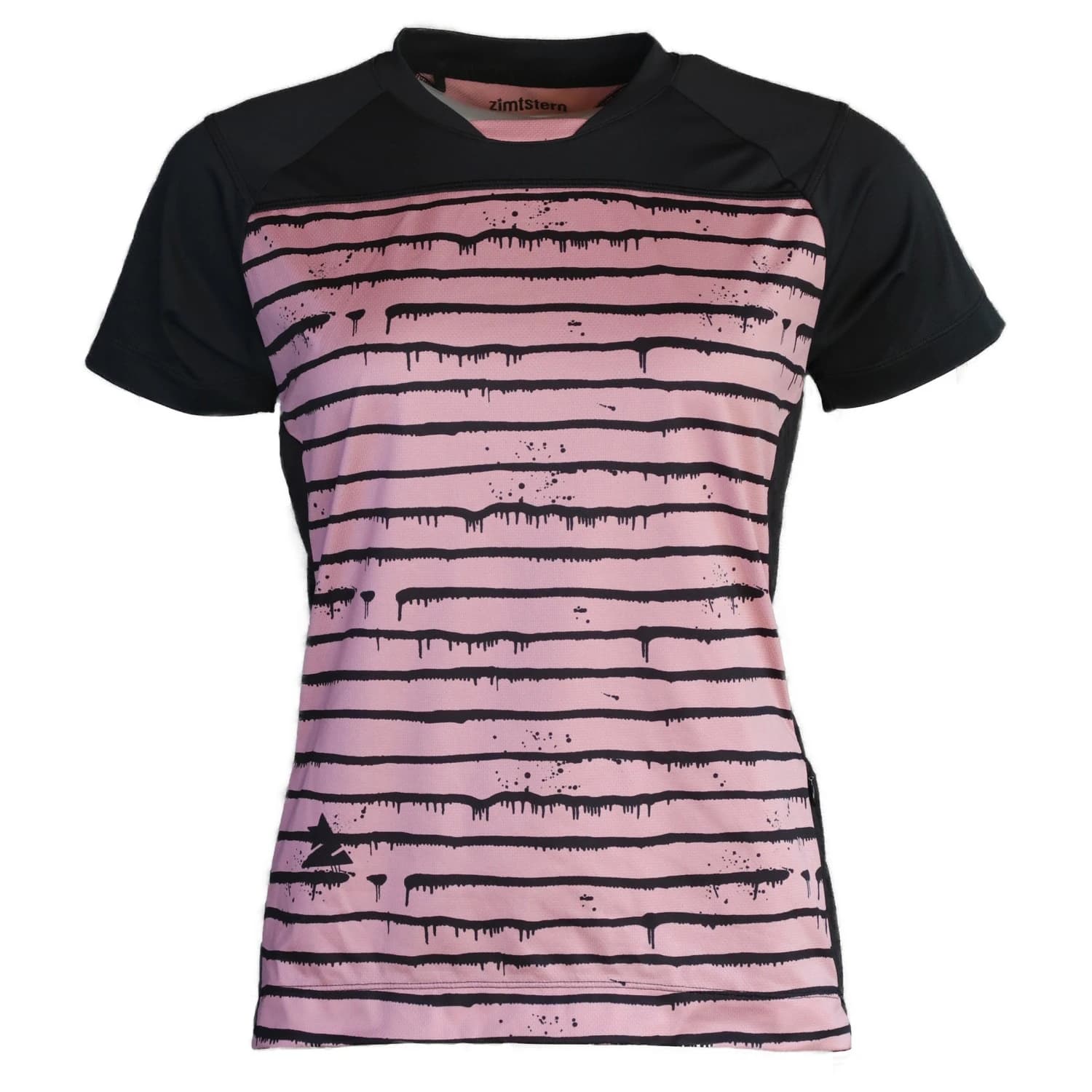 Дамска фланелка с къс ръкав за колоездене Zimtstern Women's Techzonez Shirt S/S Cycling jersey - Blush / Pirate Black