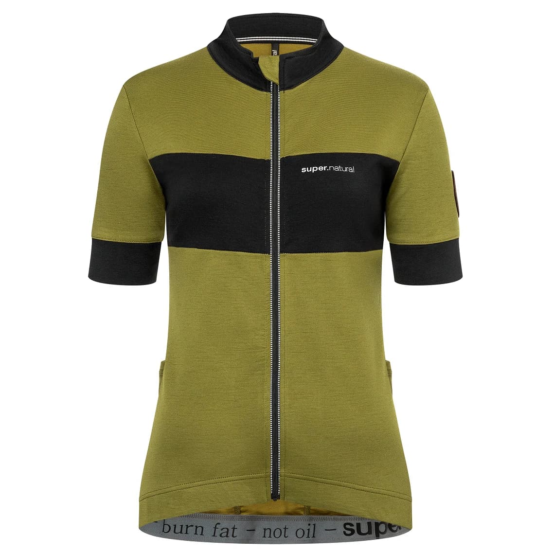 Дамска фланелка с къс ръкав за колоездене super.natural Women's Grava Jersey Cycling jersey - Avocado / Jet Black