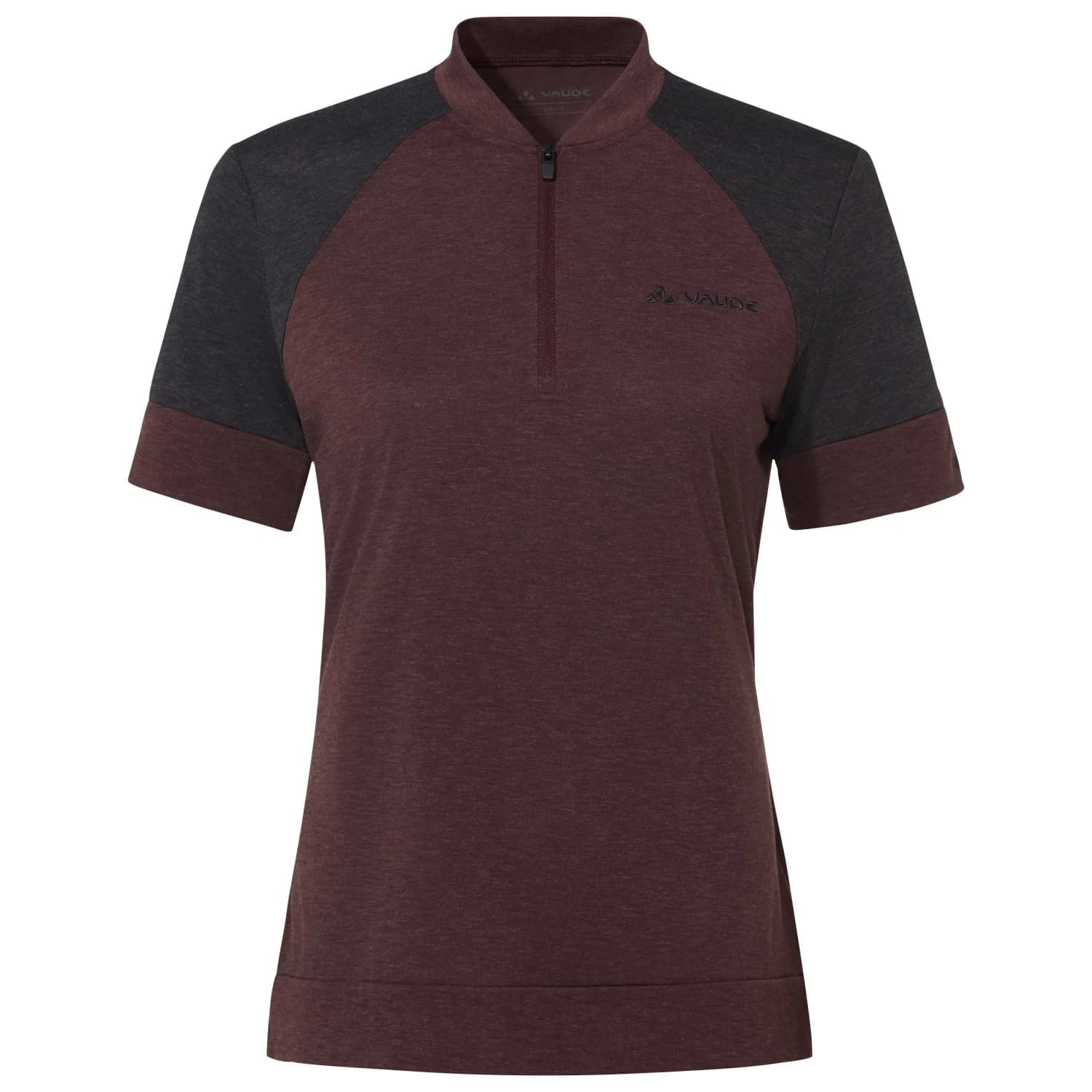 Дамска фланелка с къс ръкав за колоездене Vaude Women's Altissimo Q-Zip Shirt Cycling jersey - Dark Oak
