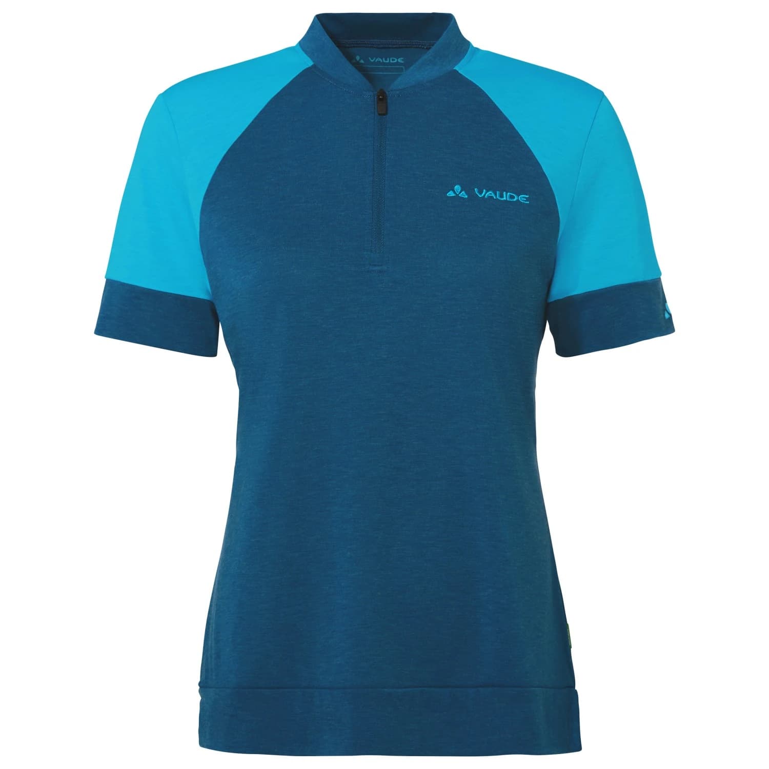 Дамска фланелка с къс ръкав за колоездене Vaude Women's Altissimo Q-Zip Shirt Cycling jersey - Shore Blue