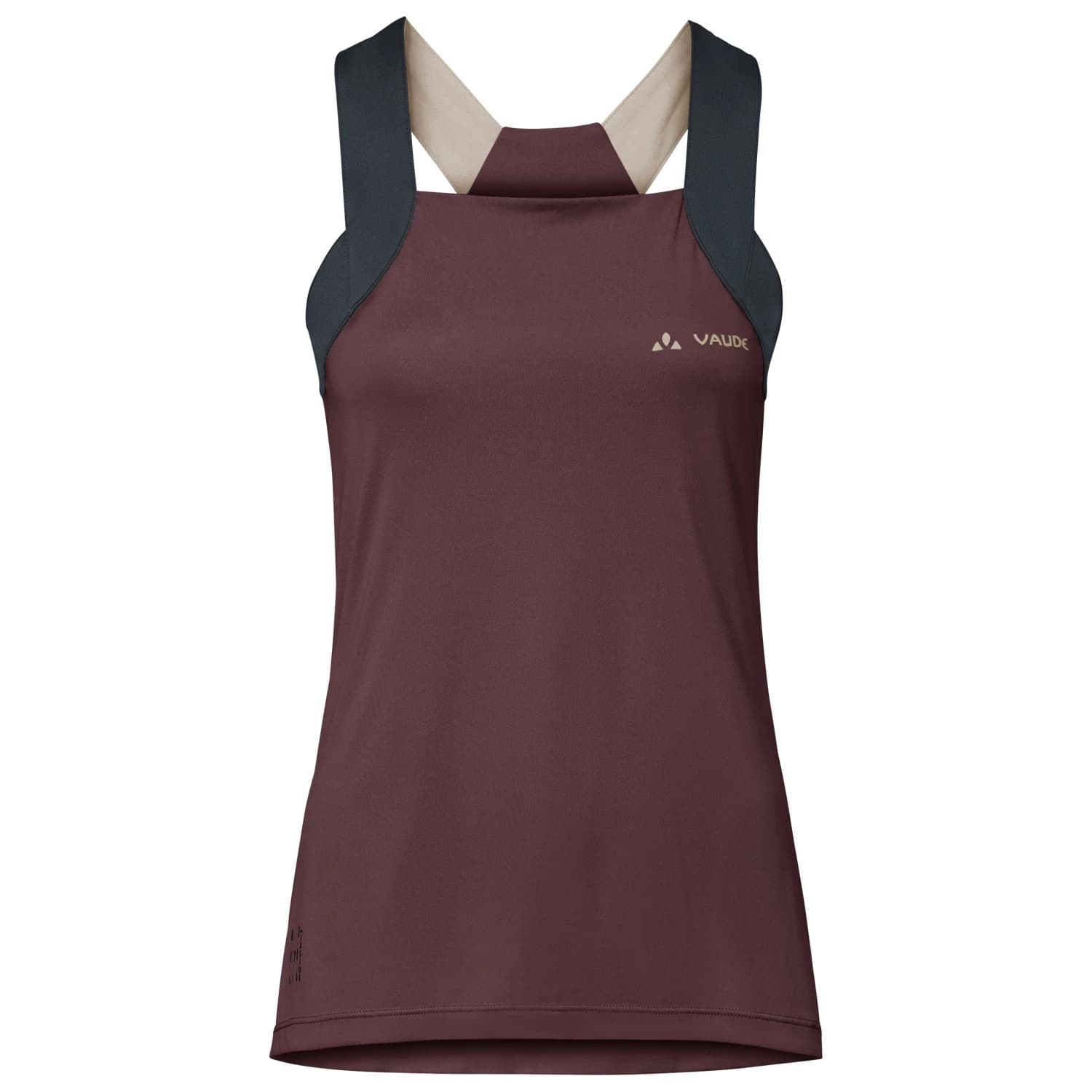 Дамска фланелка с къс ръкав за колоездене Vaude Women's Matera Top Cycling singlet - Dark Oak