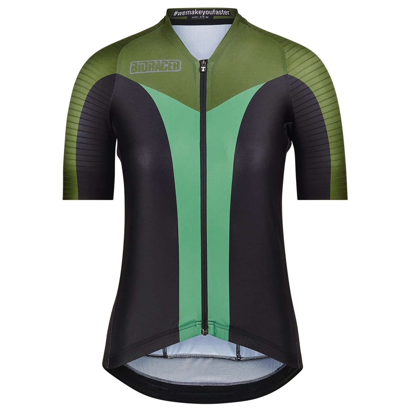 Дамска фланелка с къс ръкав за колоездене Bioracer Women's Icon Jersey Cycling jersey - Block Moss Green