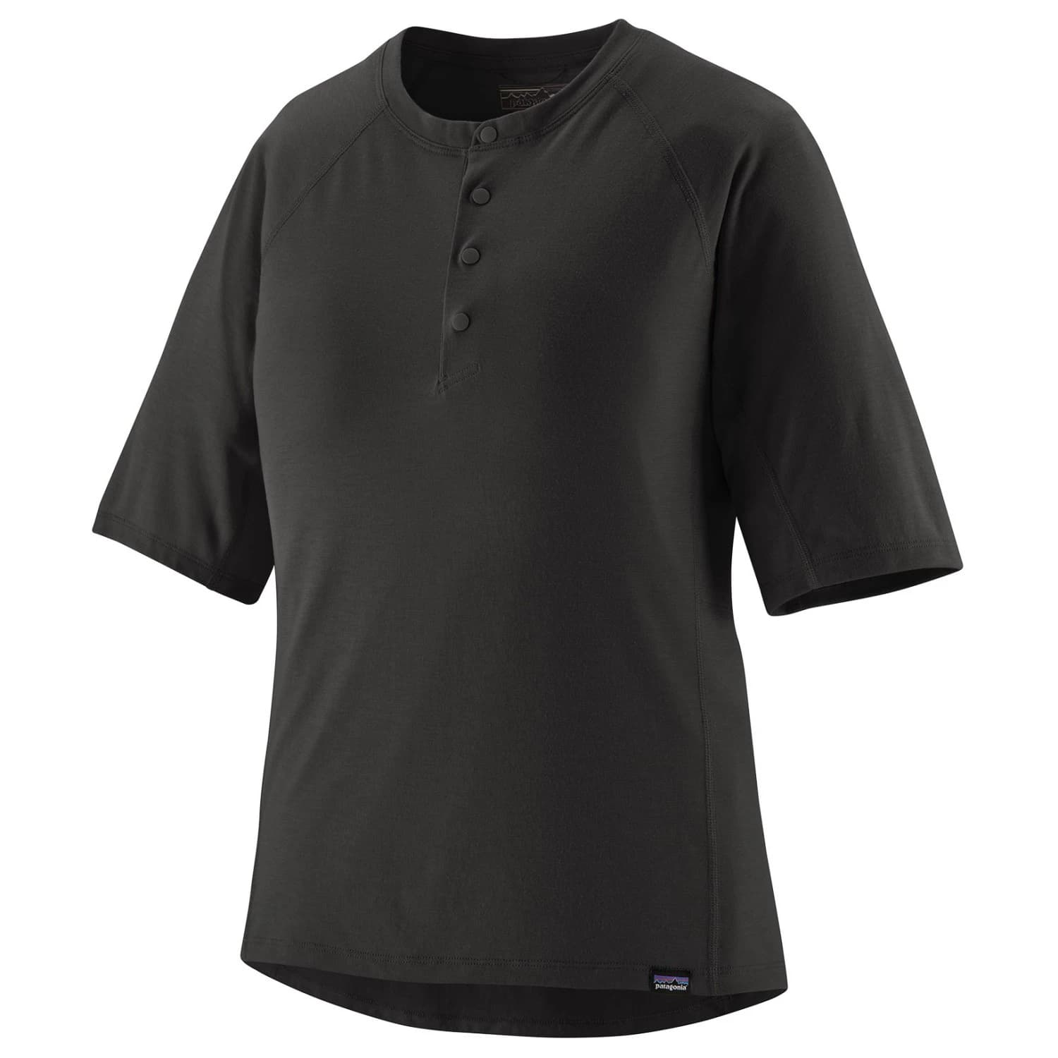 Дамска фланелка с къс ръкав за колоездене Patagonia Women's Cap Cool Trail Bike Henley Cycling jersey - Black