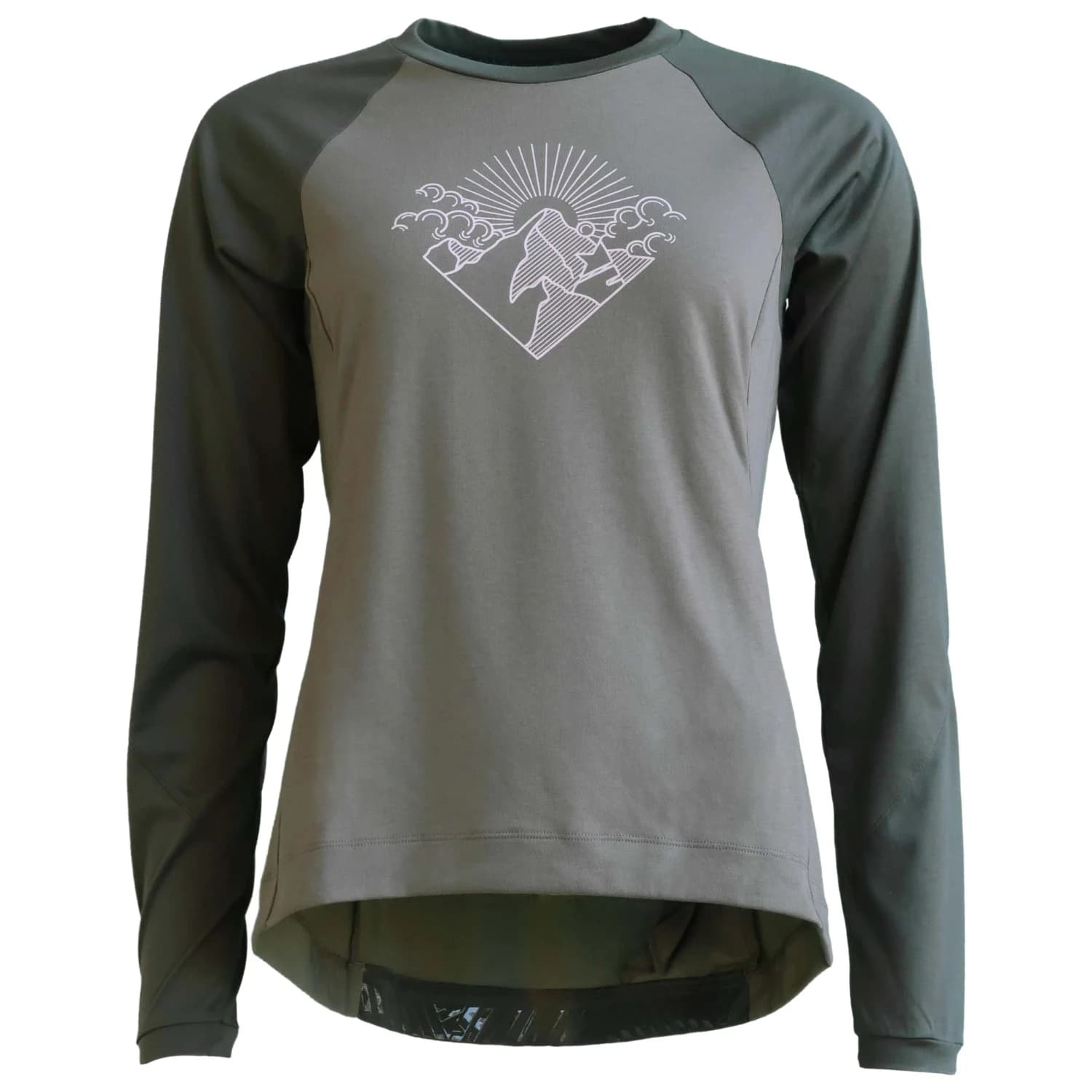 Дамска фланелка с дълъг ръкав за колоездене Zimtstern Women's Pureflowz Shirt L/S Cycling jersey - Dusty Olive / Forest Night