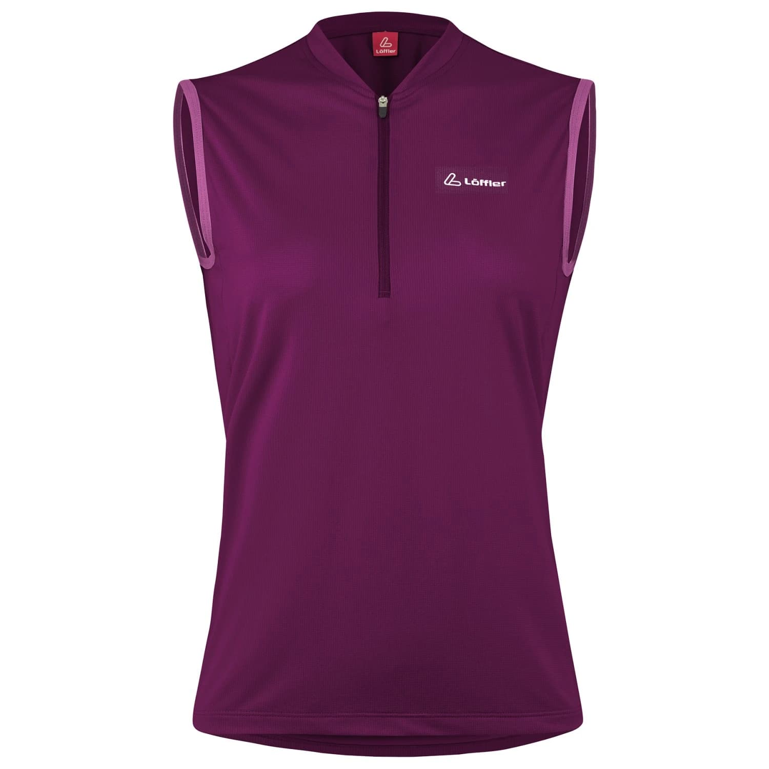 Дамски потник за колоездене Löffler Women's Bike Sleeveless Shirt Half-Zip Plain Cycling singlet - Bordeaux