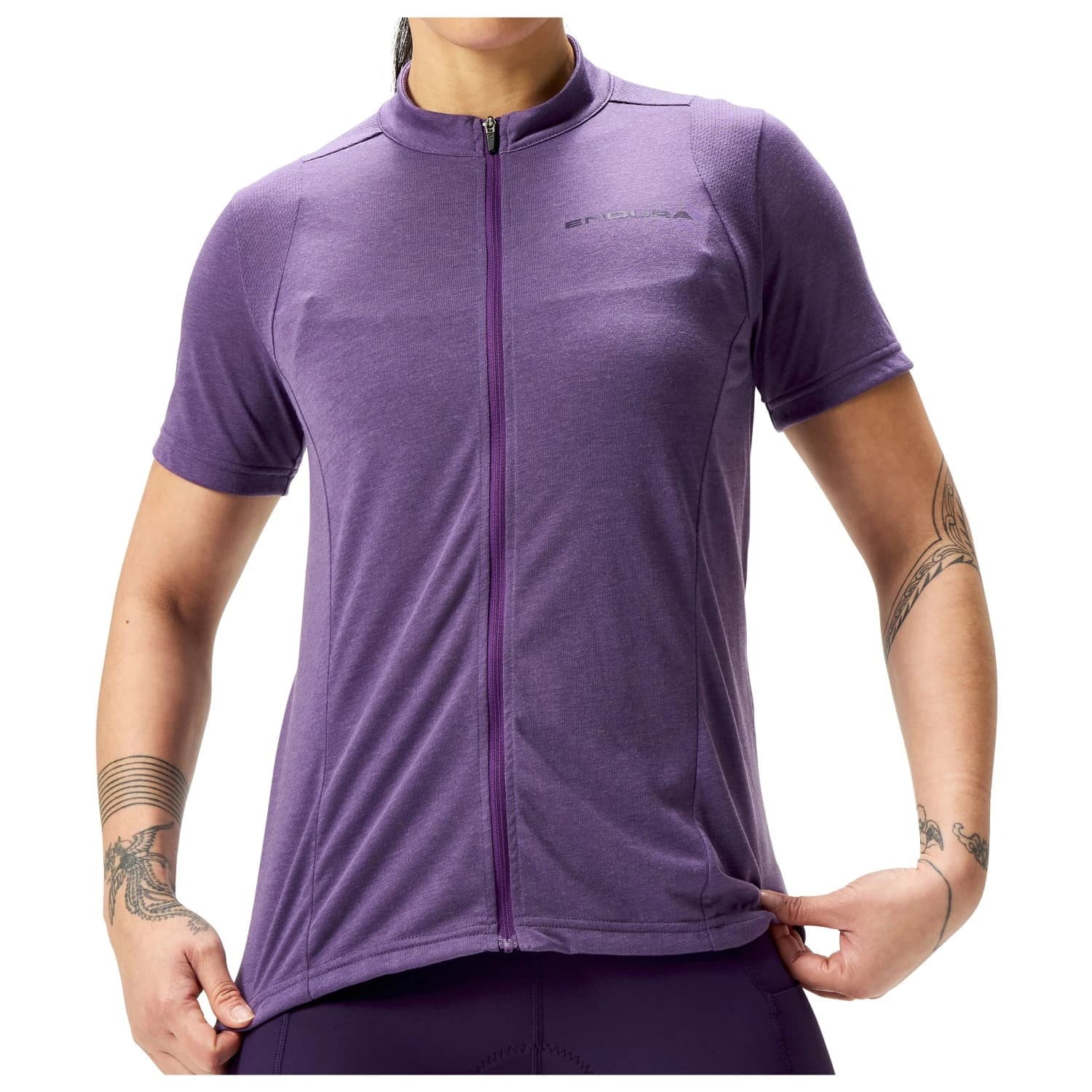 Дамска фланелка с къс ръкав за колоездене Endura Women's Loop S/S Zipped Jersey Cycling jersey - Heather