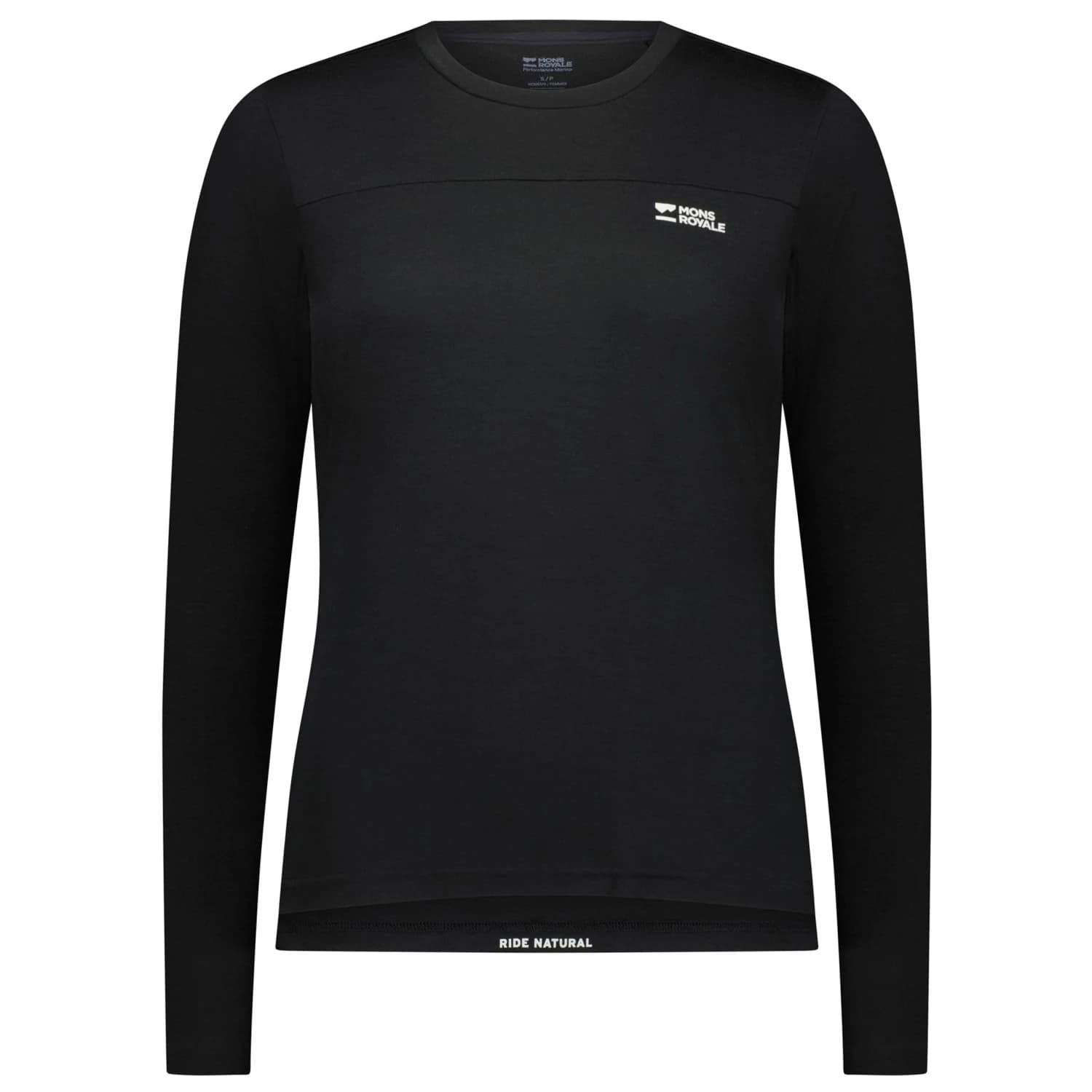 Дамска фланелка с дълъг ръкав за колоездене Mons Royale Women's Diversion Merino Bike Jersey L/S Cycling jersey - Black