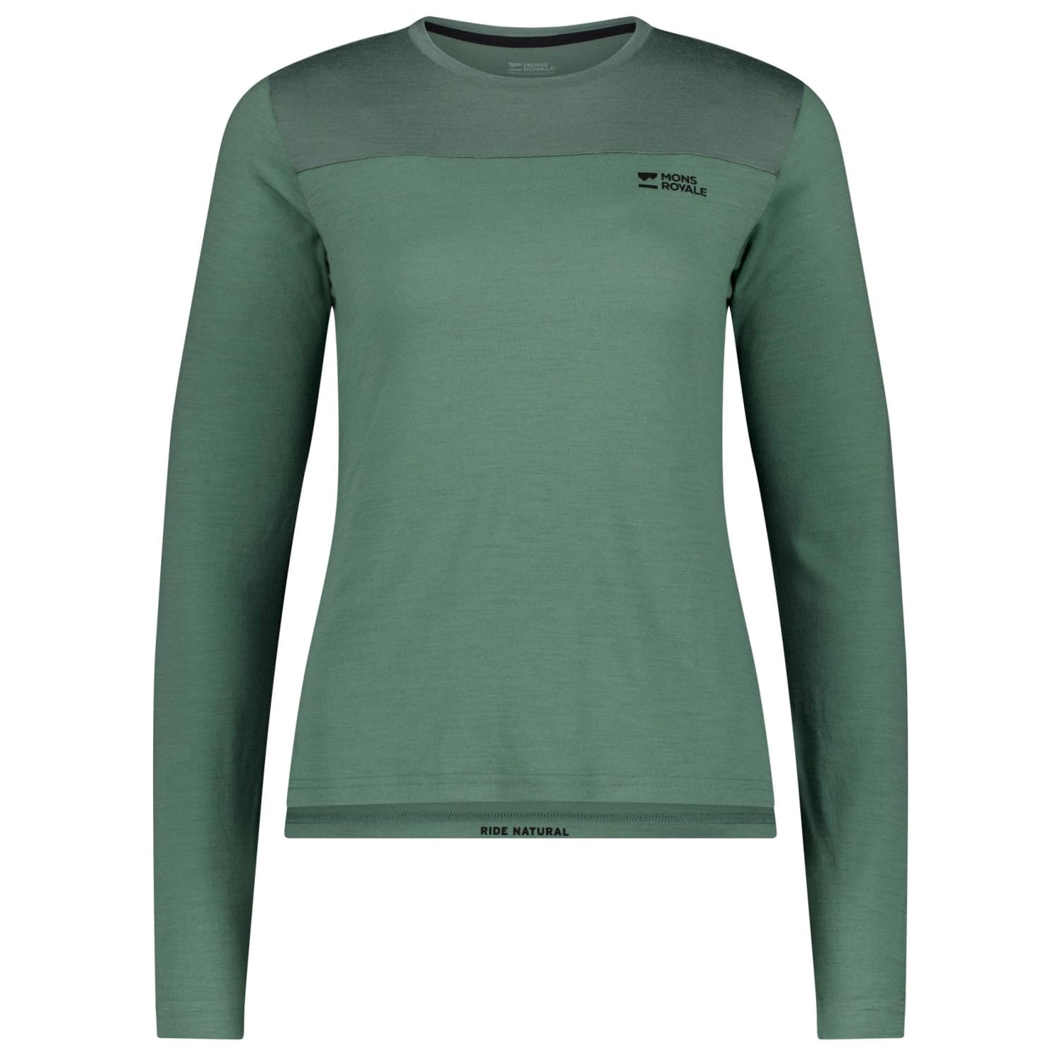 Дамска фланелка с дълъг ръкав за колоездене Mons Royale Women's Diversion Merino Bike Jersey L/S Cycling jersey - Thyme / Cypress