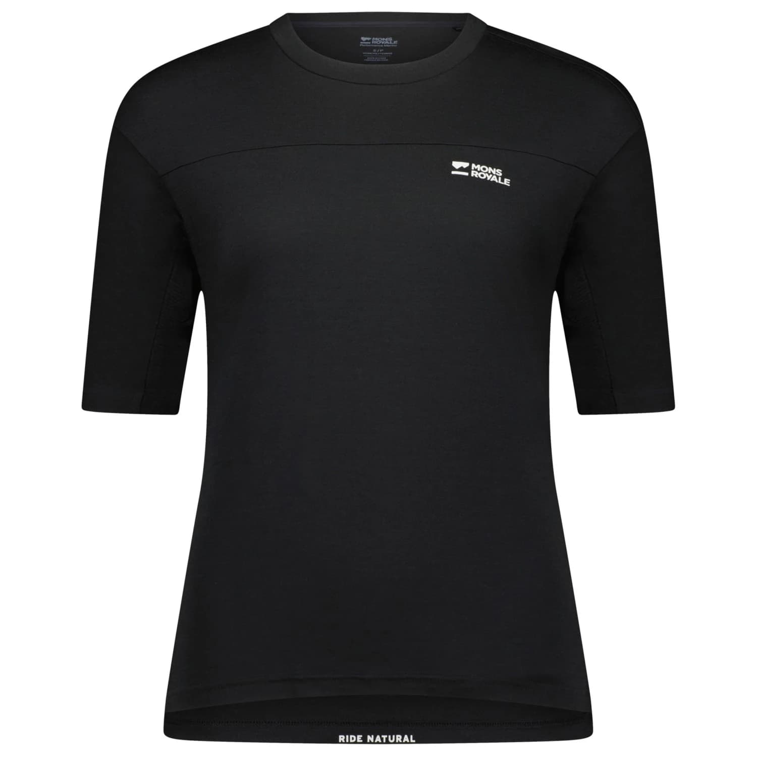 Дамска фланелка с къс ръкав за колоездене Mons Royale Women's Diversion Merino Bike Jersey S/S Cycling jersey - Black