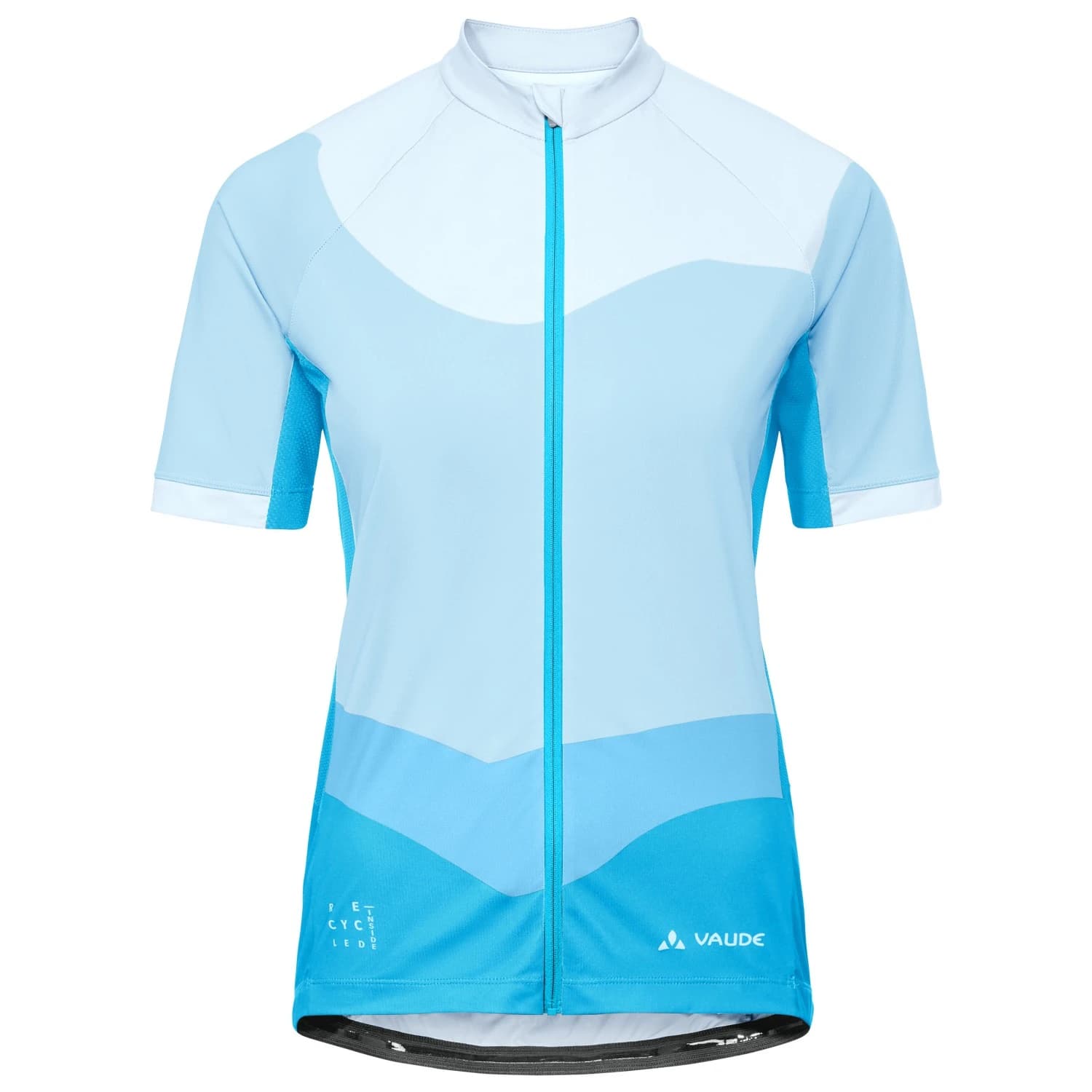 Дамска фланелка с къс ръкав за колоездене Vaude Women's Posta Full Zip Tricot III Cycling jersey - Aqua