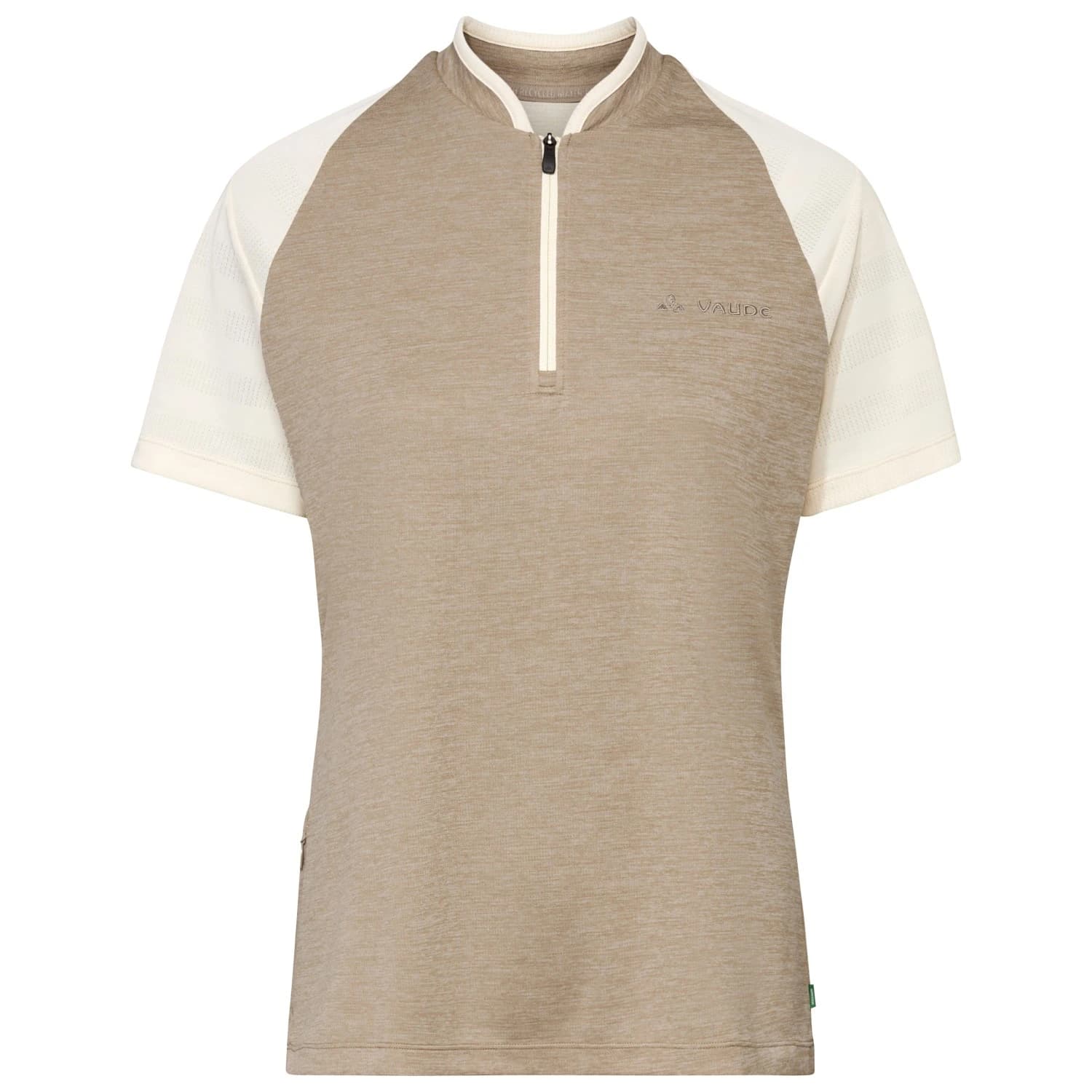 Дамска фланелка с къс ръкав за колоездене Vaude Women's Tamaro Half Zip Shirt IV Cycling jersey - Linen