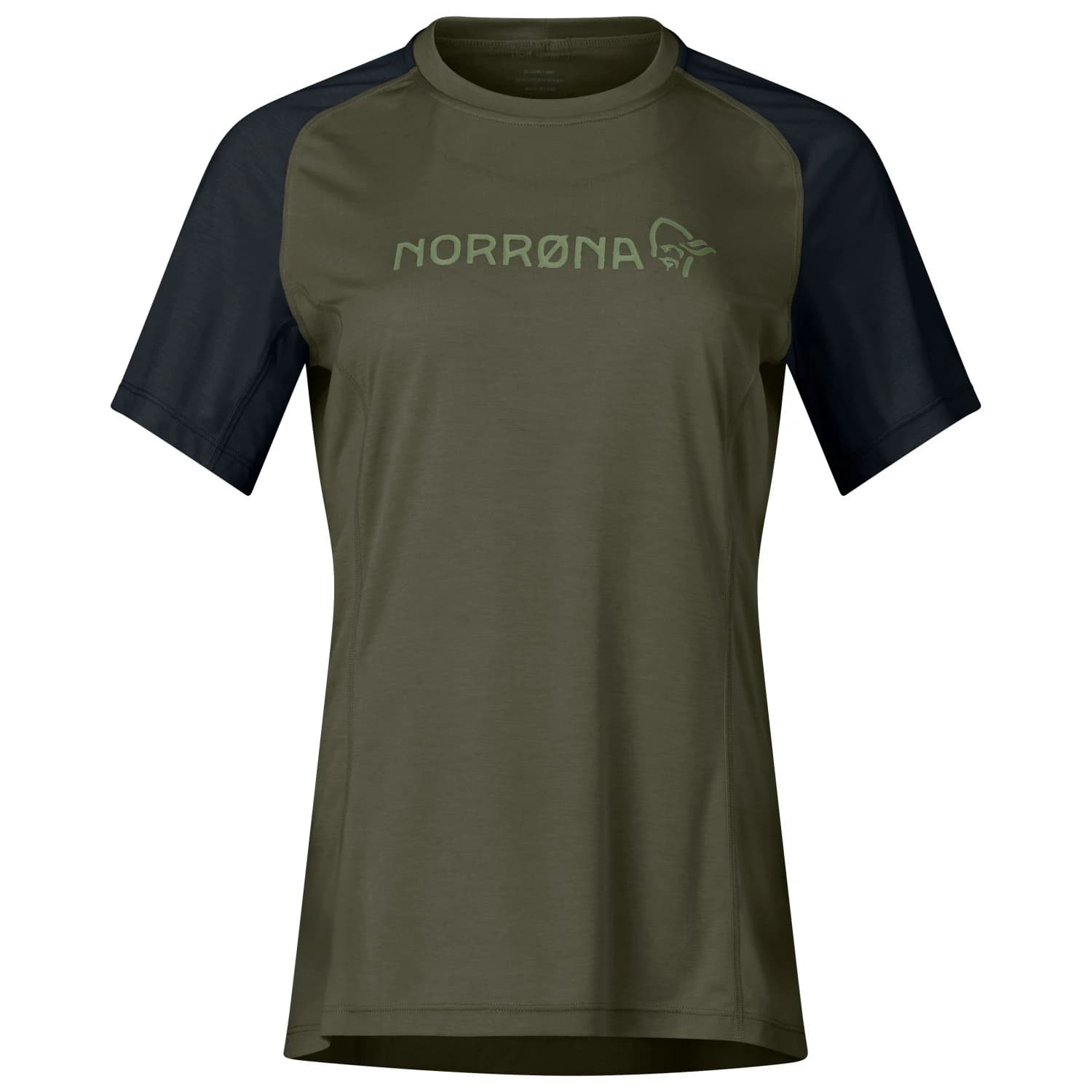 Дамска фланелка с къс ръкав за колоездене Norrøna Women's Fjørå Equaliser Lightweight T-Shirt Cycling jersey - Olive Night