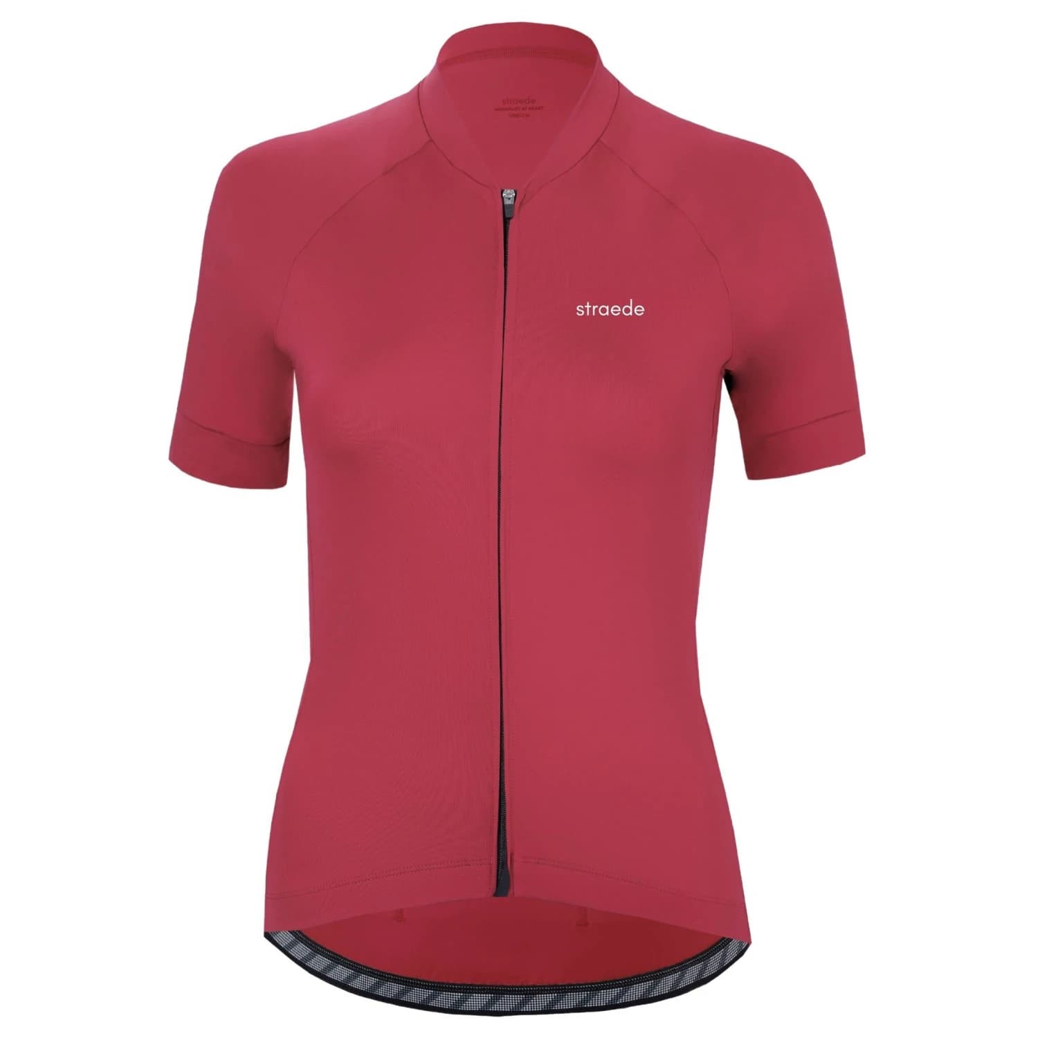 Дамска фланелка с къс ръкав за колоездене straede Women's Kaern Jersey Women Cycling jersey - Ruby