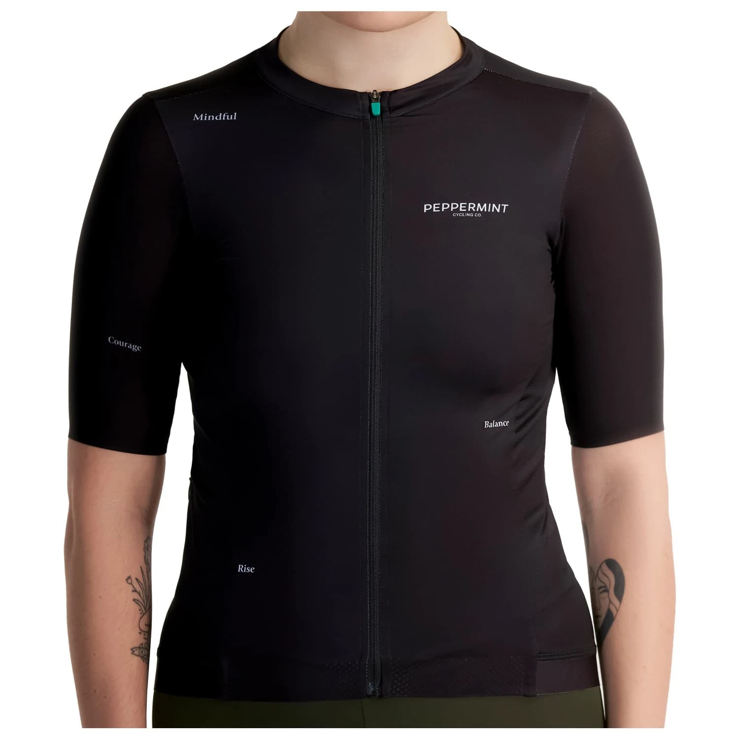 Дамска фланелка с къс ръкав за колоездене Peppermint Women's Signature Jersey Cycling jersey - Black