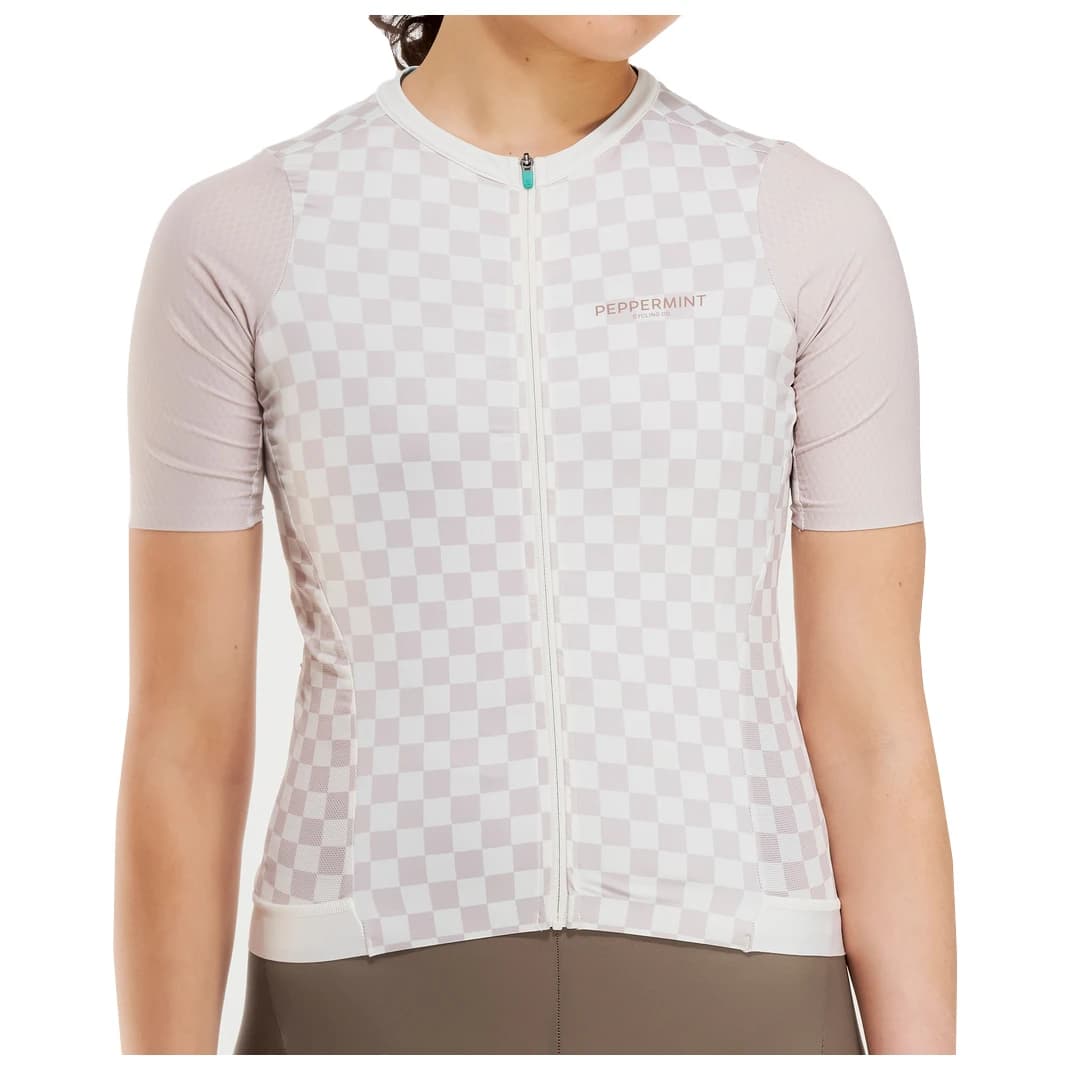 Дамска фланелка с къс ръкав за колоездене PEPPERMINT Women's Signature Jersey Cycling jersey - Damier Agate