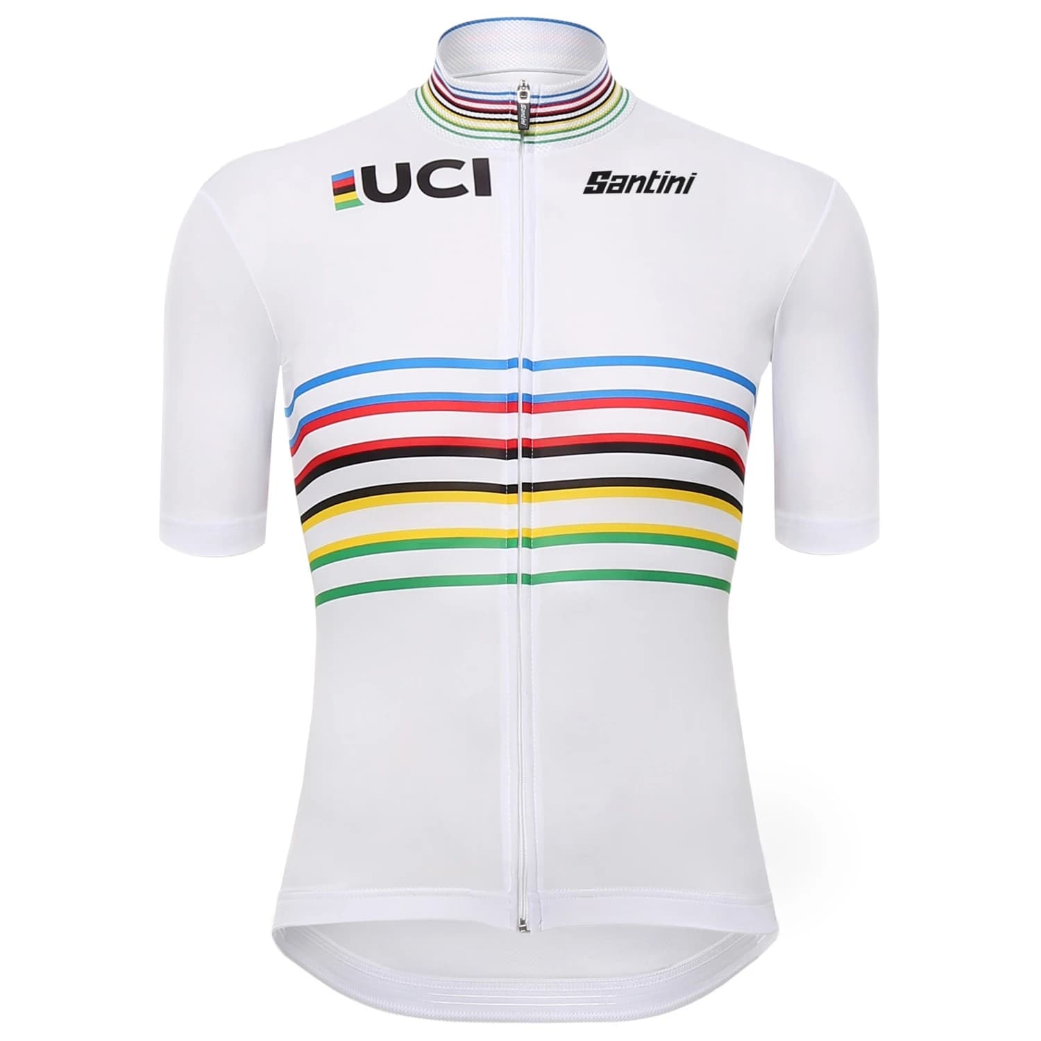 Дамска фланелка с къс ръкав за колоездене Santini Women's UCI Official World Champion Master Jersey Cycling jersey - Print