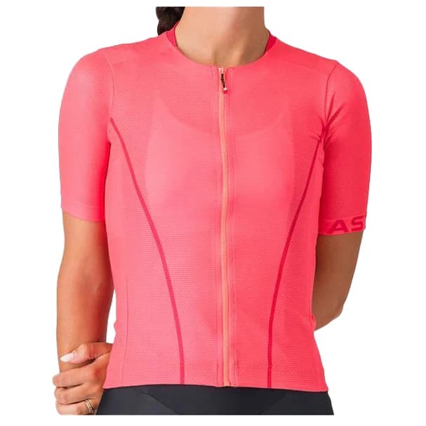 Дамска фланелка с къс ръкав за колоездене Castelli Women's Anima Flow Jersey Cycling jersey - Brilliant Pink / Hibiscus
