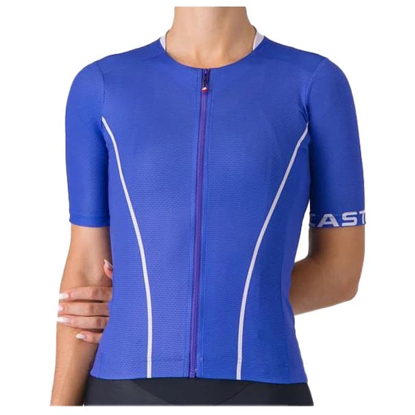 Дамска фланелка с къс ръкав за колоездене Castelli Women's Anima Flow Jersey Cycling jersey - Ultraviolet / Purple Mist