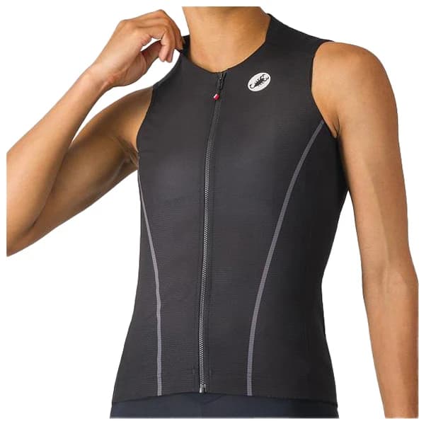 Дамски потник за колоездене Castelli Women's Anima Flow Sleeveless Cycling singlet - Black / White