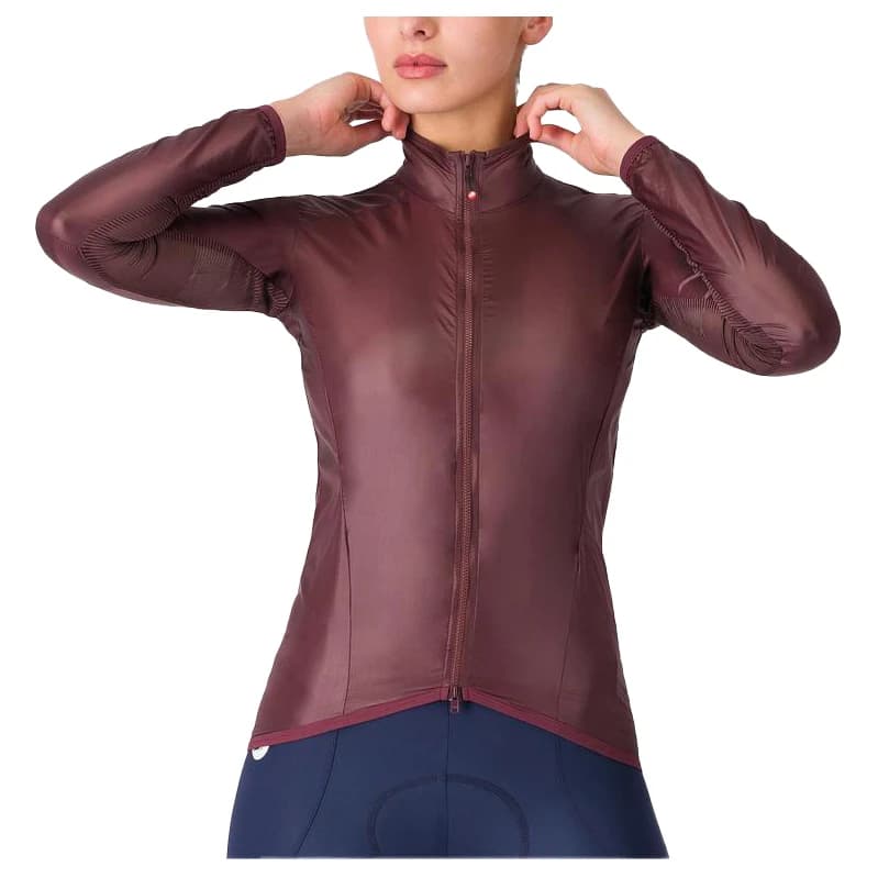 Дамска фланелка с къс ръкав за колоездене Castelli Women's Aria Shell 2 Jacket Cycling jersey - Deep Bordeaux