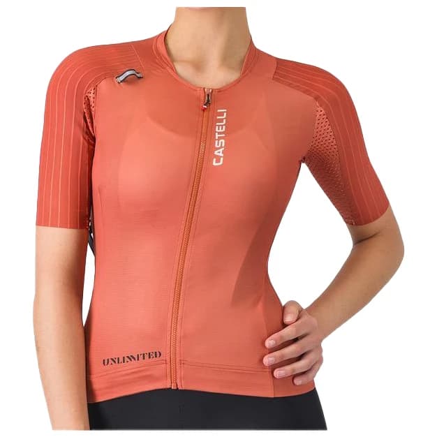 Дамска фланелка с къс ръкав за колоездене Castelli Women's Unlimited Pro 2 Jersey Cycling jersey - Paprika