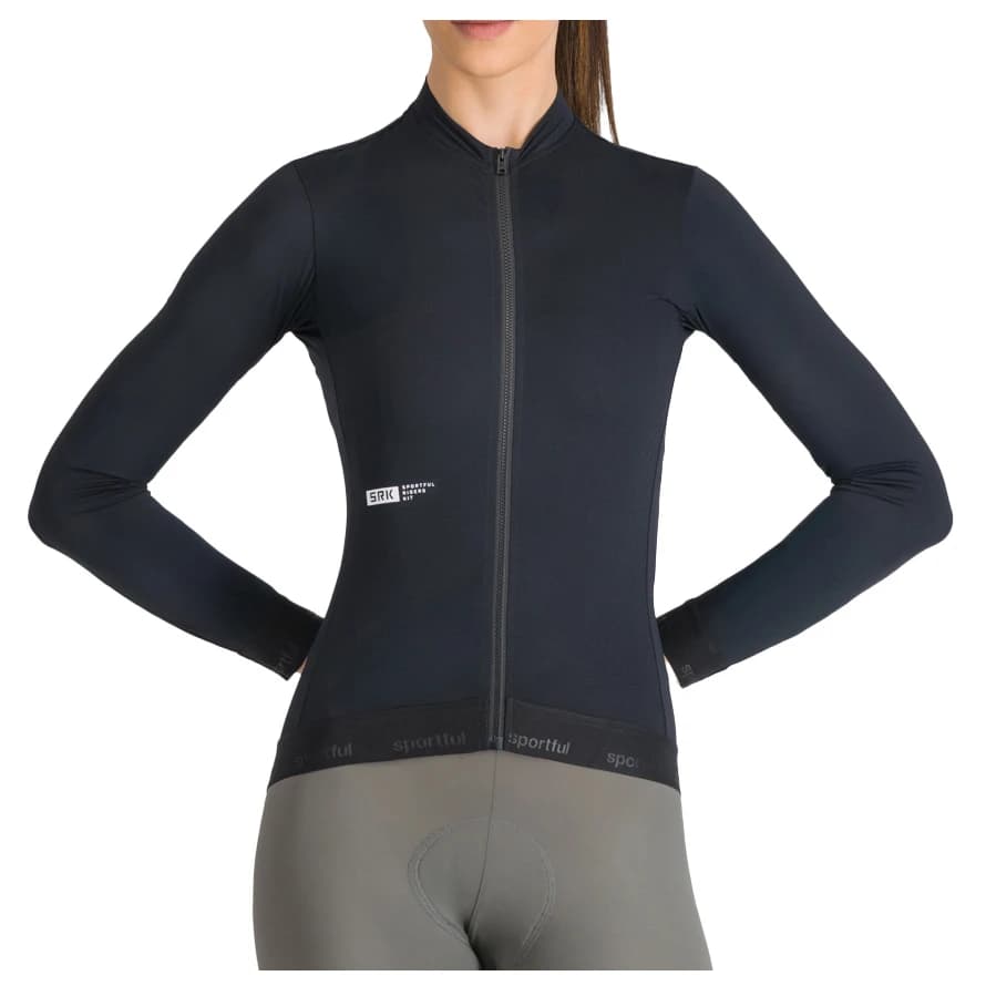 Дамска фланелка с къс ръкав за колоездене Sportful Women's SRK Jersey L/S Cycling jersey - Black