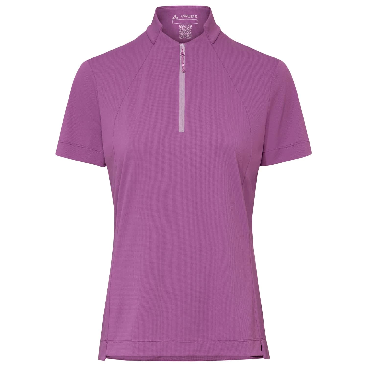 Дамска фланелка с къс ръкав за колоездене Vaude Women's Adlux Half Zip Shirt Cycling jersey - Magenta