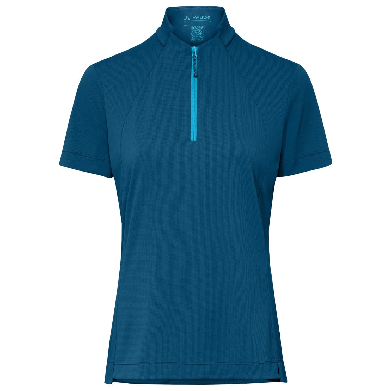 Дамска фланелка с къс ръкав за колоездене Vaude Women's Adlux Half Zip Shirt Cycling jersey - Shore Blue