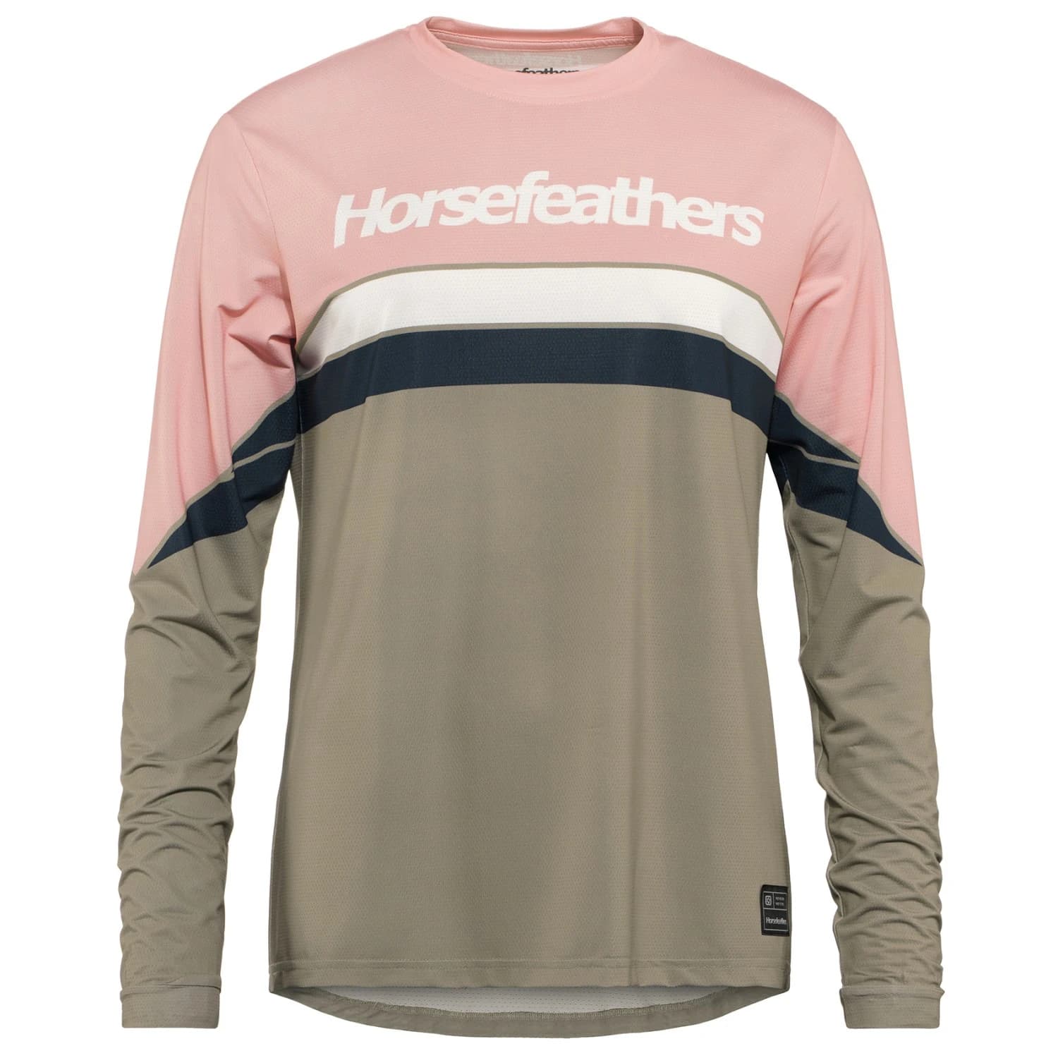 Дамска фланелка с дълъг ръкав за колоездене Horsefeathers Women's Quantum L/S Bike Jersey Cycling jersey - Lotus / Taupe
