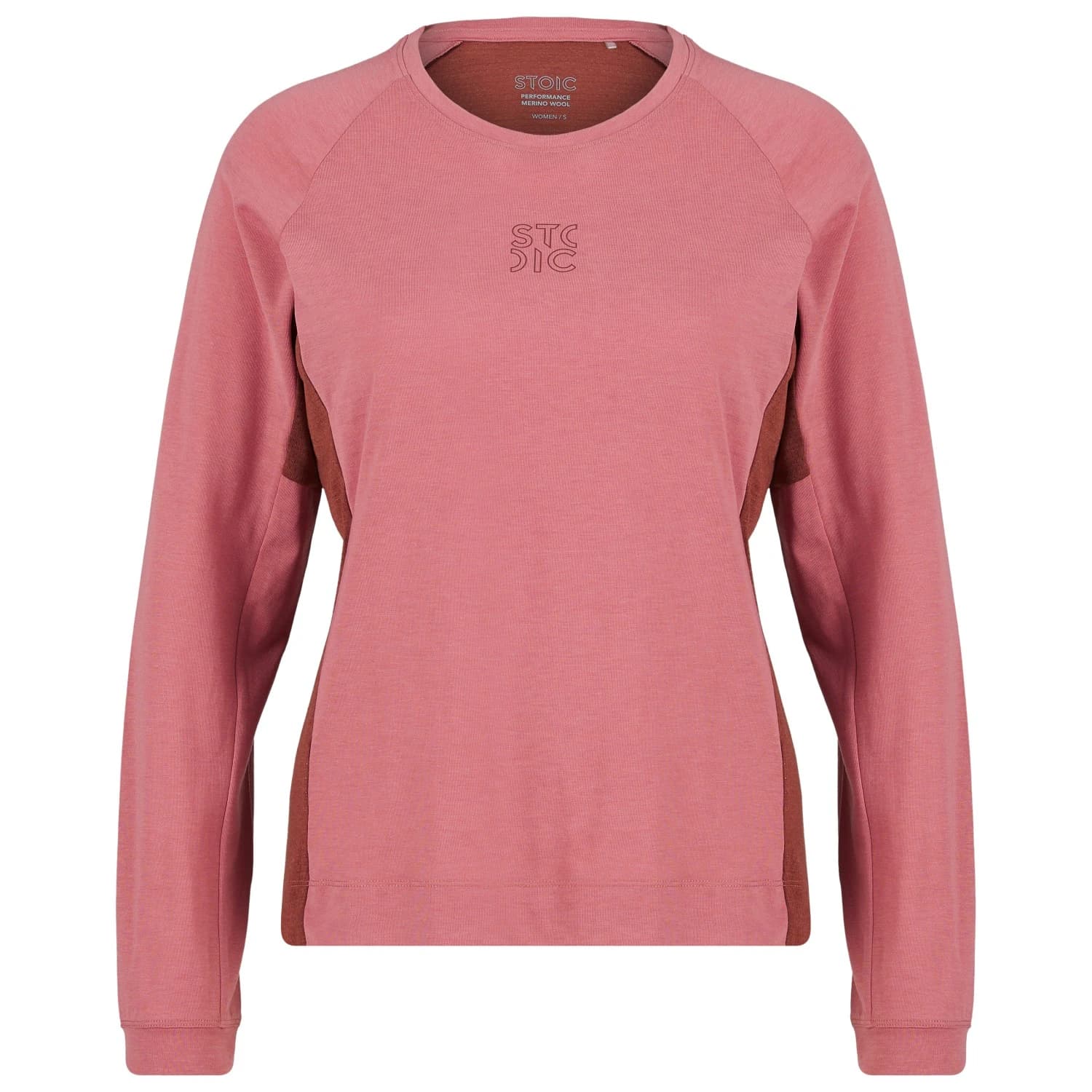 Дамска фланелка с дълъг ръкав за колоездене Stoic Women's PerformanceMerino LofsdalenSt. MTB L/S Cycling jersey - Faded Rose / Timber Red