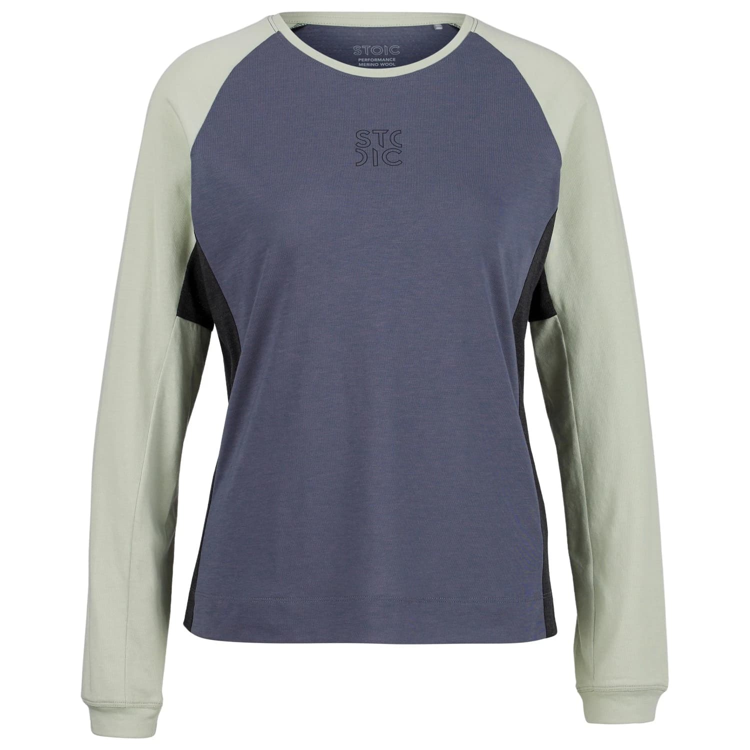 Дамска фланелка с дълъг ръкав за колоездене Stoic Women's PerformanceMerino LofsdalenSt. MTB L/S Cycling jersey - Light Agave Green / Multi