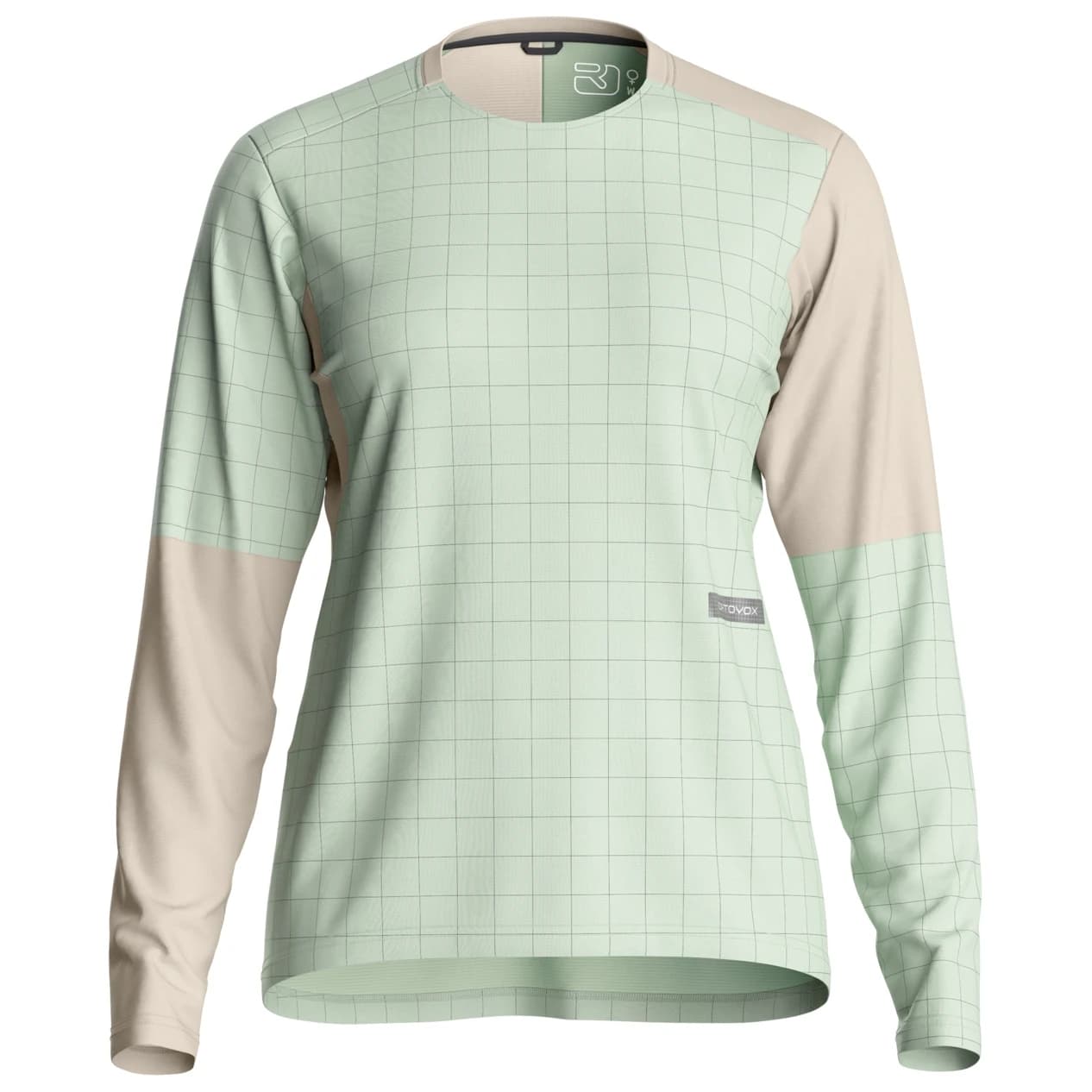 Дамска фланелка с дълъг ръкав за колоездене Ortovox Women's Sequence Trail Jersey L/S Cycling jersey - Green Acid