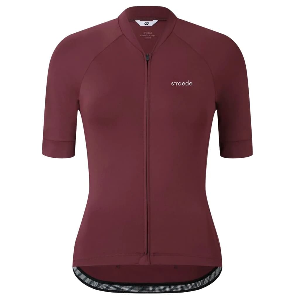 Дамска фланелка с къс ръкав за колоездене straede Women's Kaern Jersey Cycling jersey - Deep Wine
