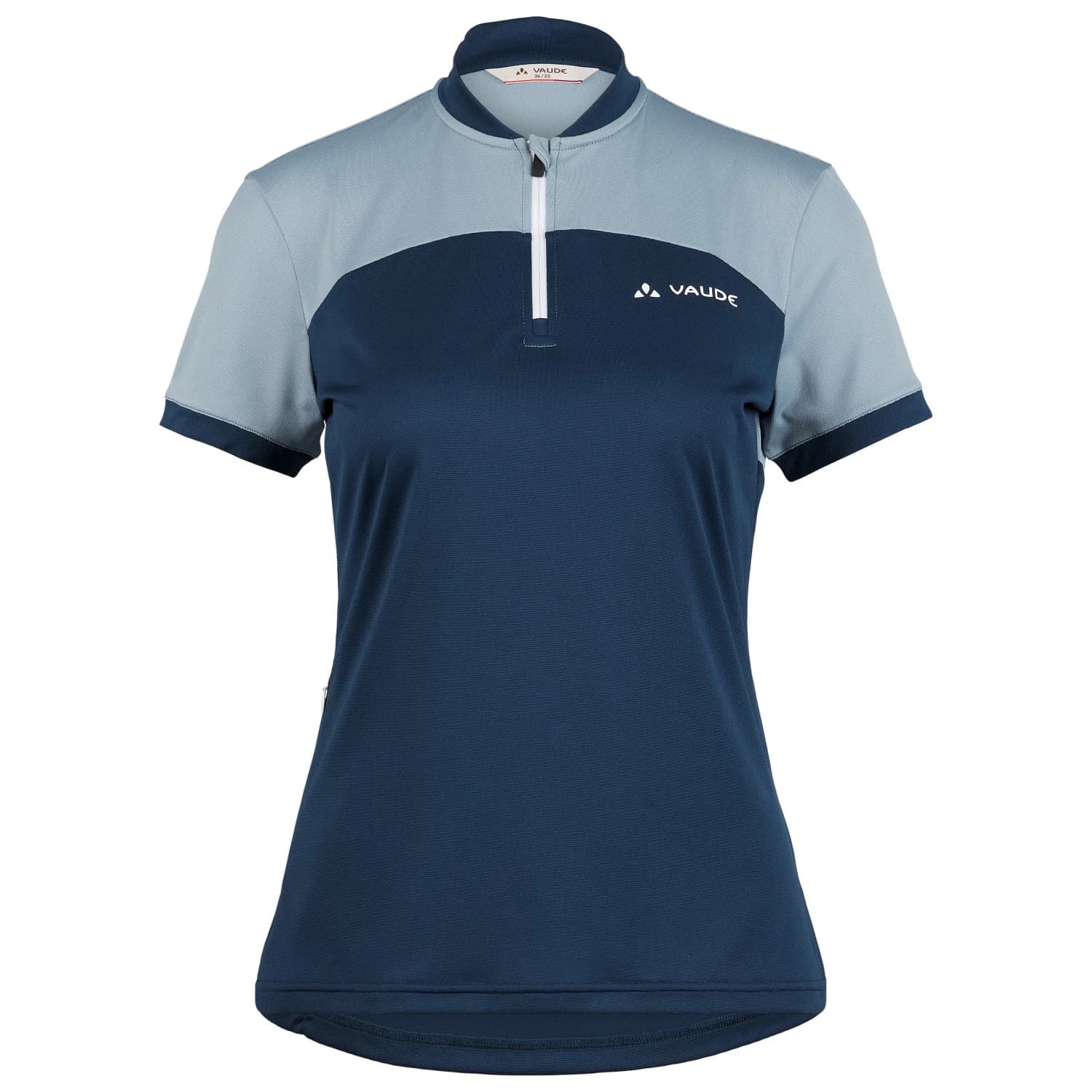 Дамска фланелка с къс ръкав за колоездене Vaude Women's Matoso Hzip T-Shirt Cycling jersey - Nordic Blue