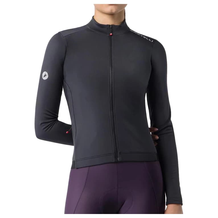 Дамска фланелка с дълъг ръкав за колоездене Castelli Women's Espresso Thermal 2 Jersey Cycling jersey - Black / White