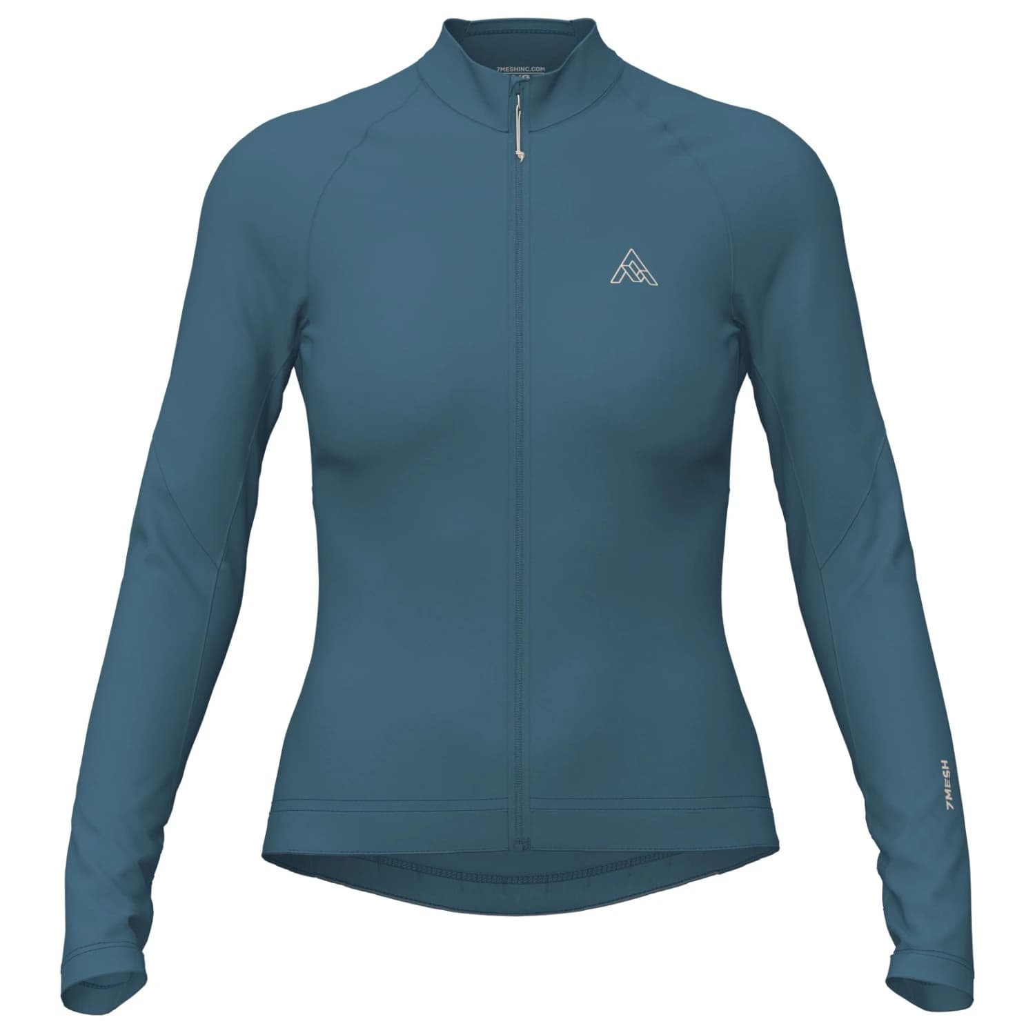 Дамска фланелка с дълъг ръкав за колоездене 7mesh Women's Atlas Jersey L/S Cycling jersey - Lake Blue