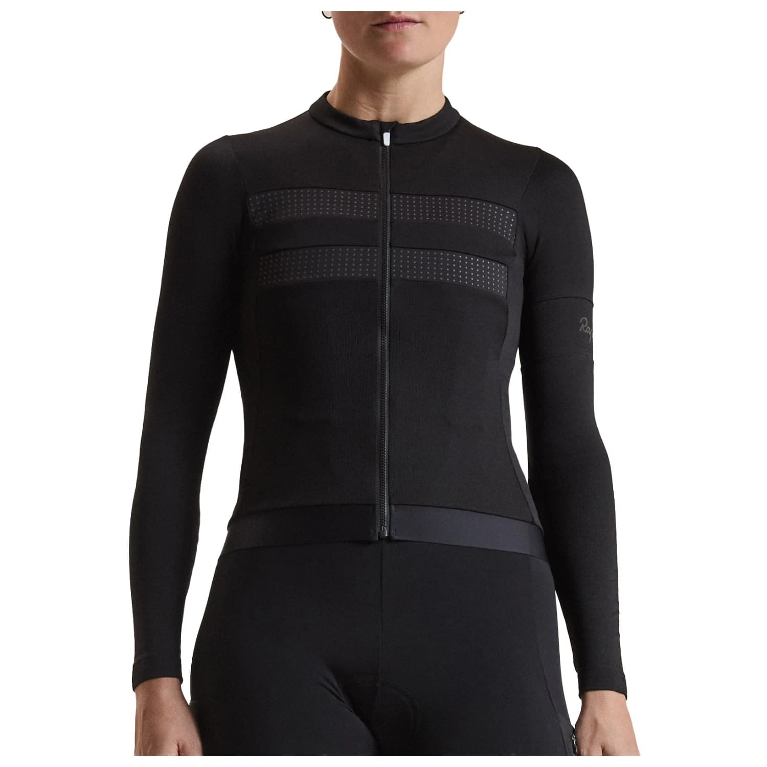Фланелка с дълъг ръкав за колоездене Rapha Women's Brevet Long Sleeve Merino Jersey III Cycling jersey - Black / Black