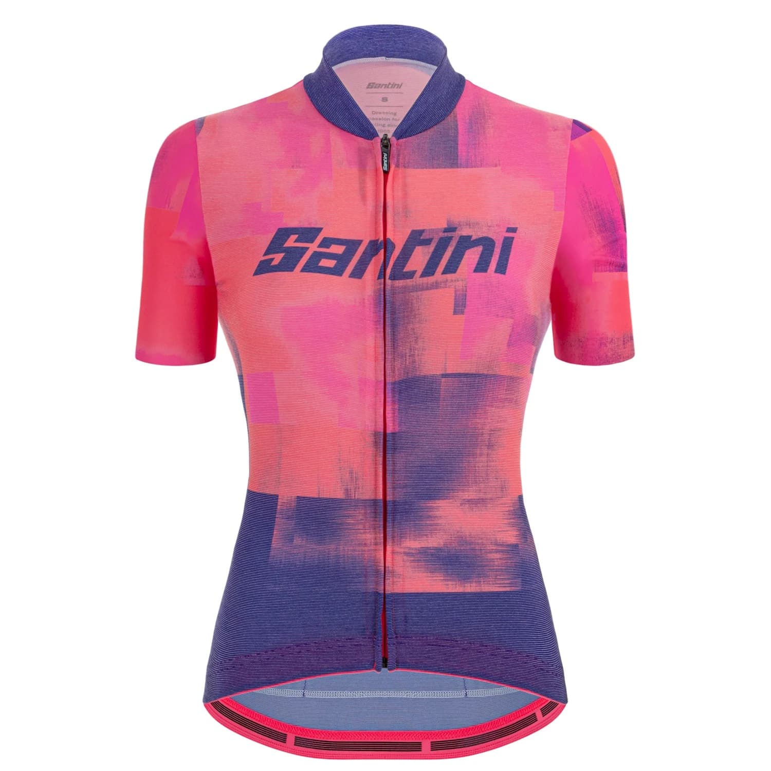 Фланелка с къс ръкав за колоездене Santini Women's Forza Indoor Jersey Cycling jersey - Atomic Orange