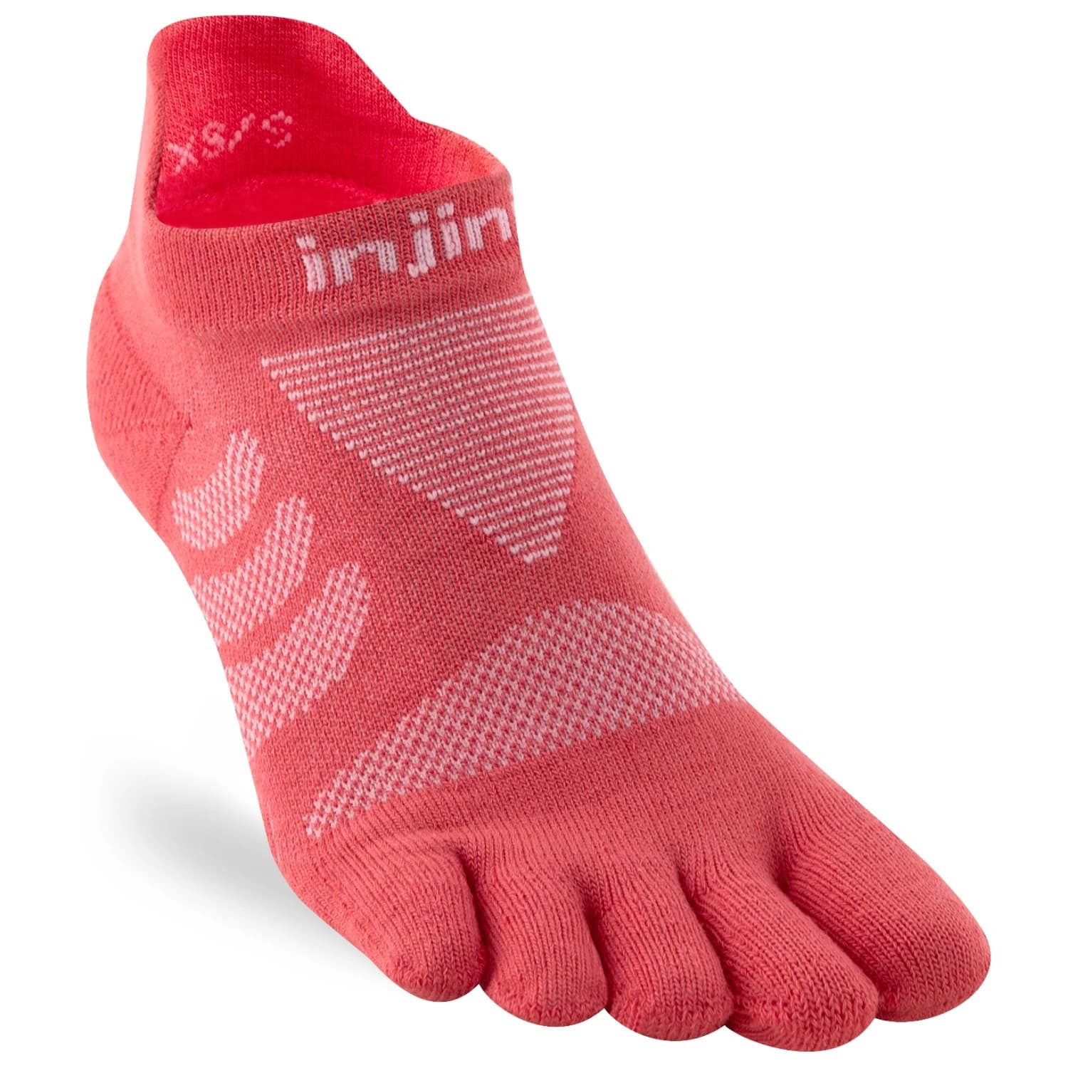 Дамски чорапи за бягане Injinji Women's Run Technical No-Show Running socks - Coral