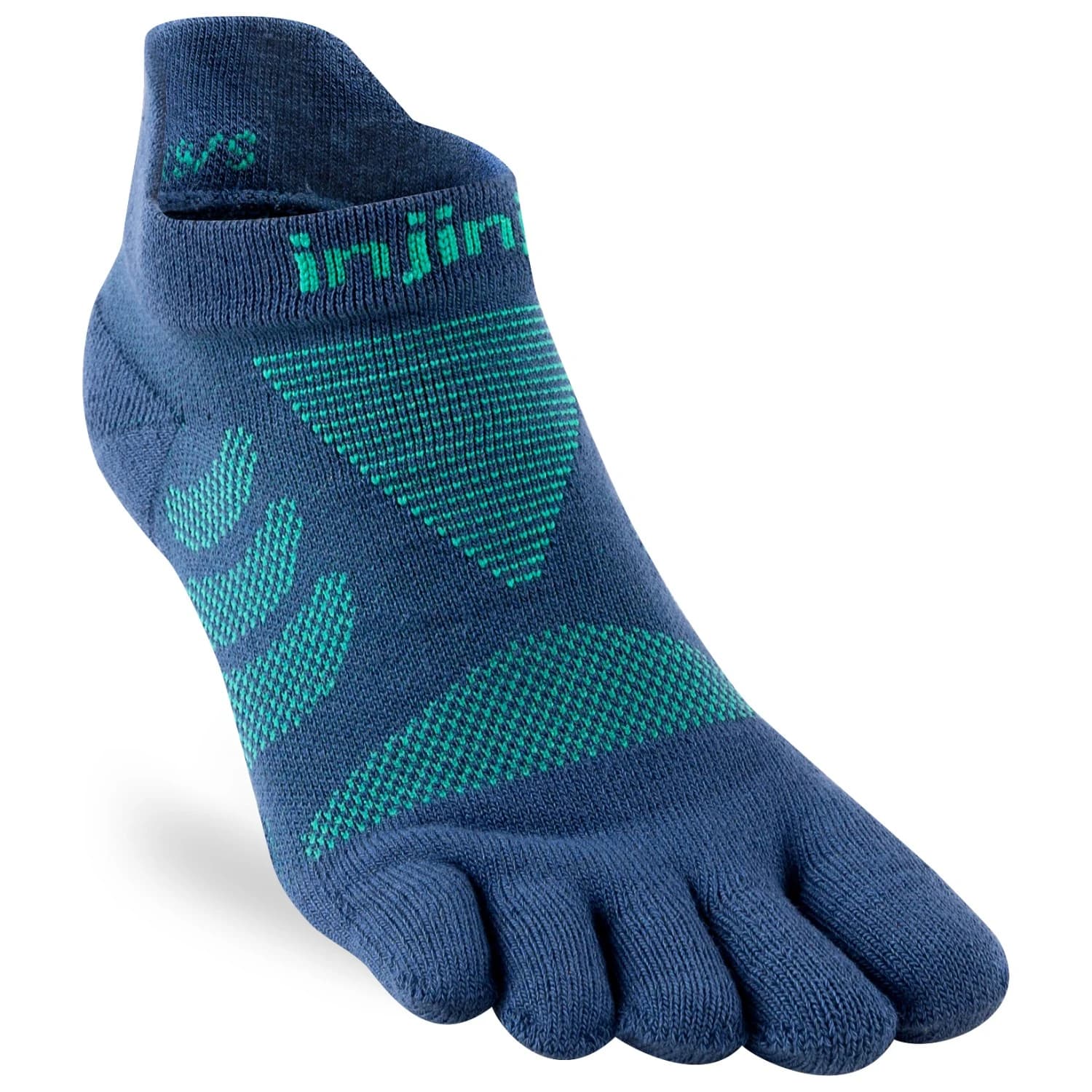 Дамски чорапи за бягане Injinji Women's Run Technical No-Show Running socks - Poseidon