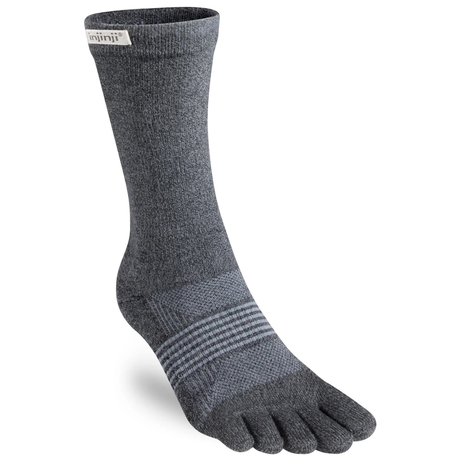 Дамски чорапи за бягане Injinji Women's Trail Midweight Crew Walking socks - Granite