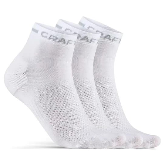 Чорапи за колоездене Craft Core Dry Mid Sock 3-Pack Cycling socks - White